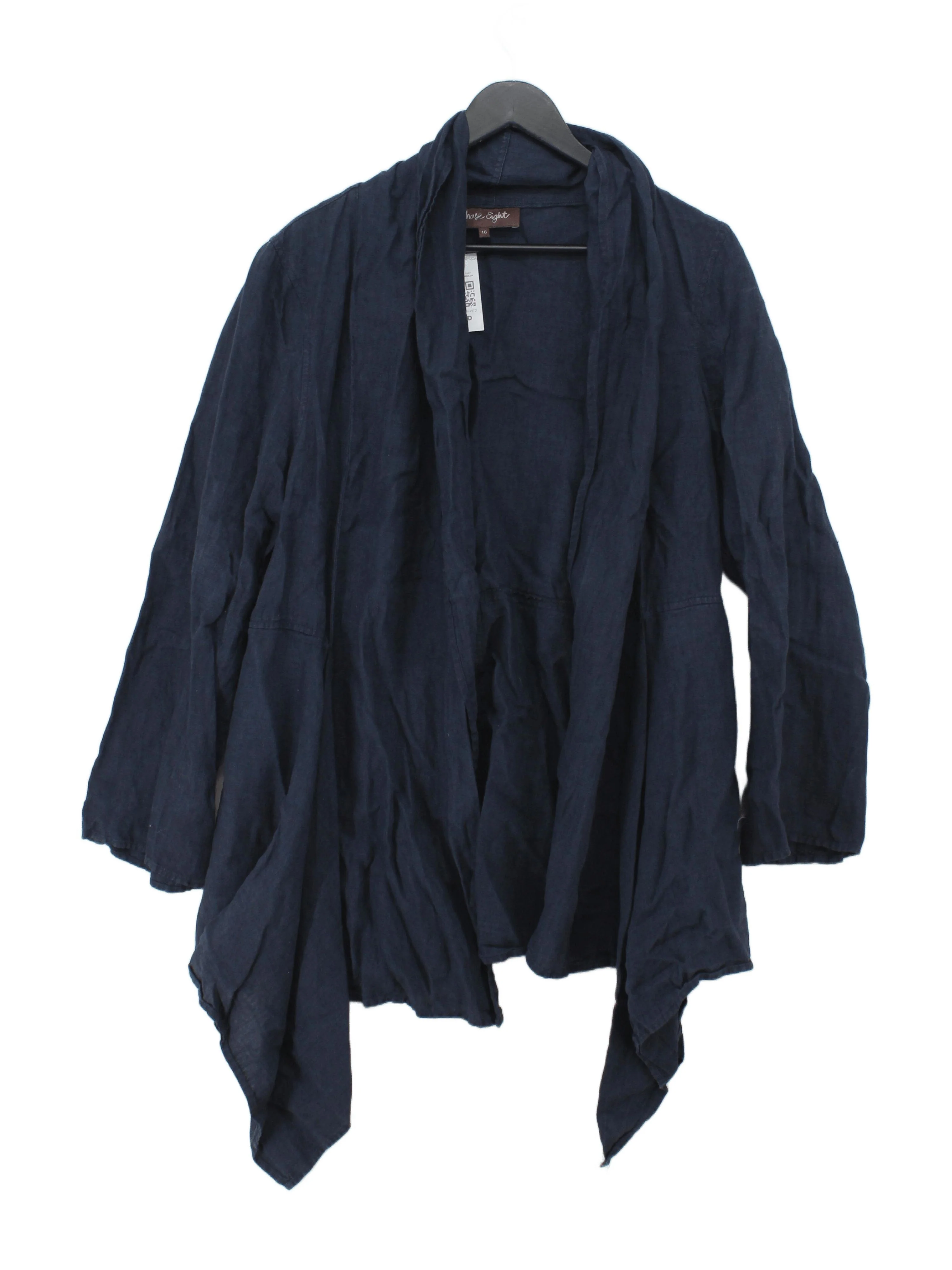 Phase Eight Women's Cardigan UK 16 Blue 100% Linen V-Neck Cardigan