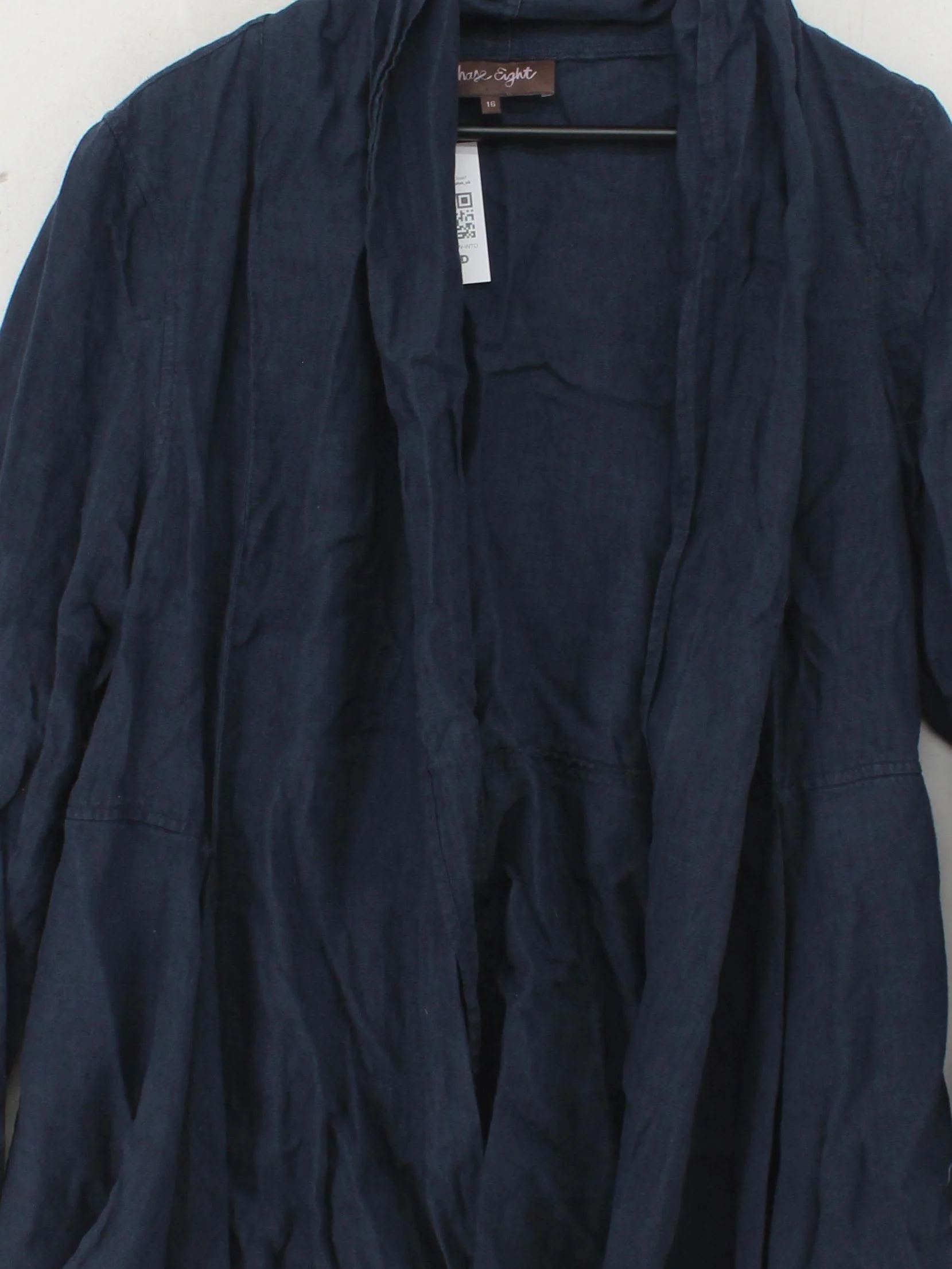 Phase Eight Women's Cardigan UK 16 Blue 100% Linen V-Neck Cardigan - Image 3