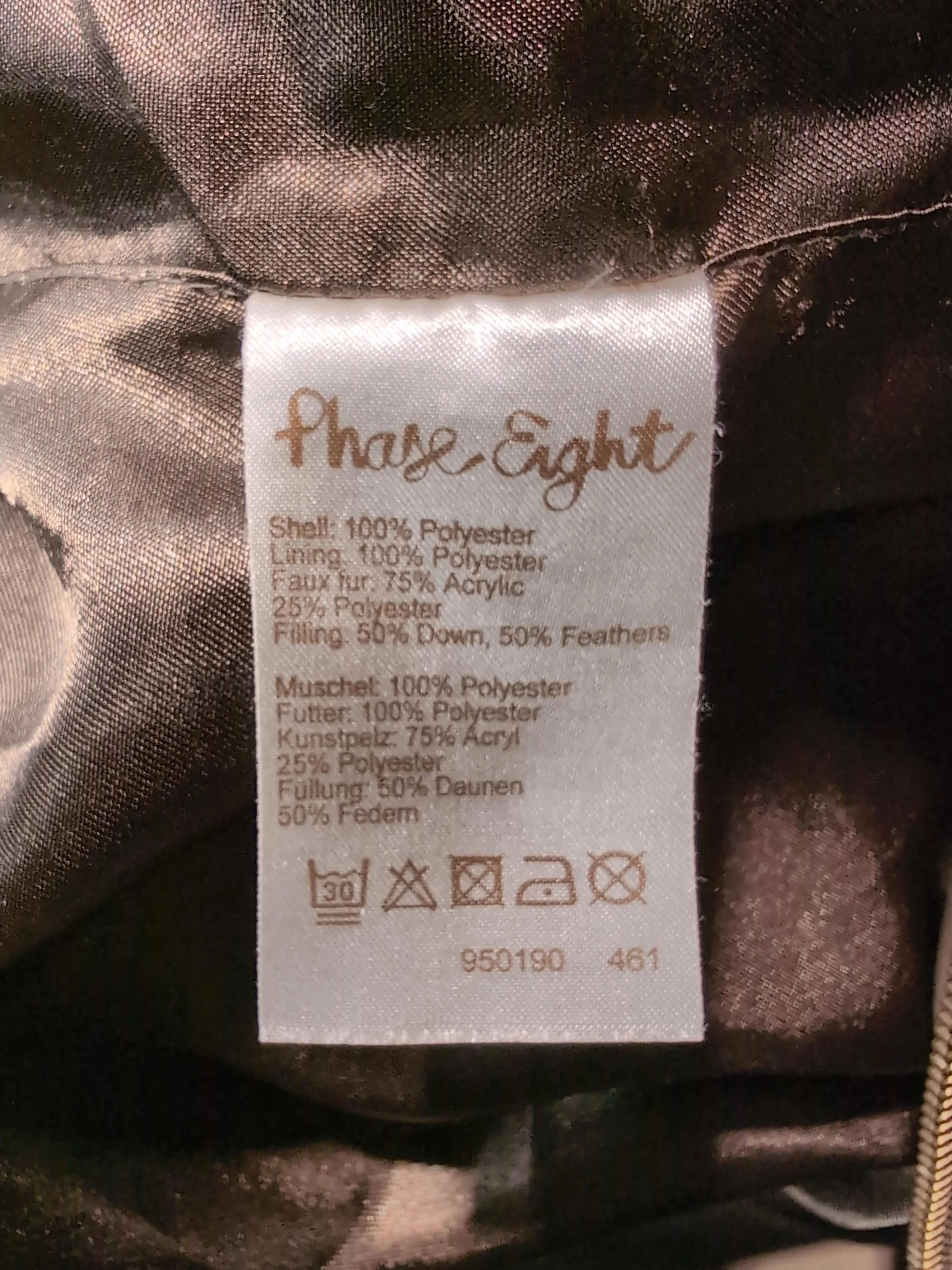 Phase Eight Women's Coat UK 18 Brown Polyester with Acrylic, Other Puffer Jacket - Image 6