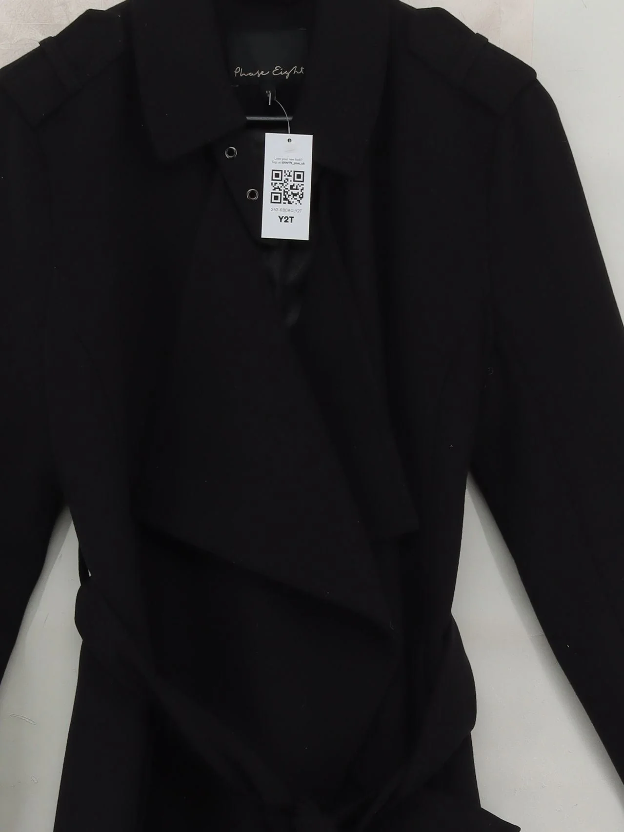 Phase Eight Women's Coat UK 8 Black Polyester with Viscose, Elastane Trench Coat - Image 3