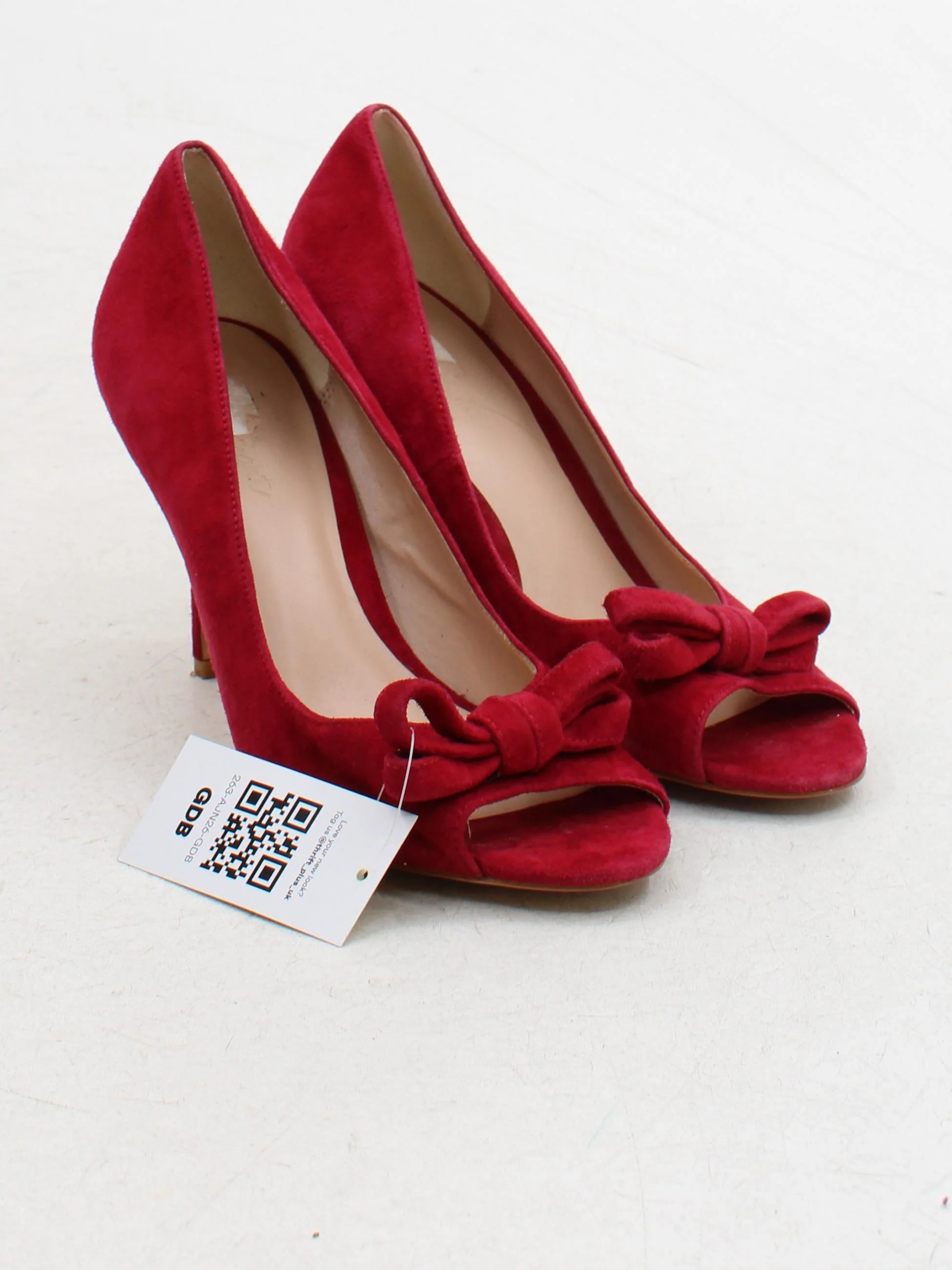 Phase Eight Women's Heels UK 5 Red 100% Suede Court - Image 4