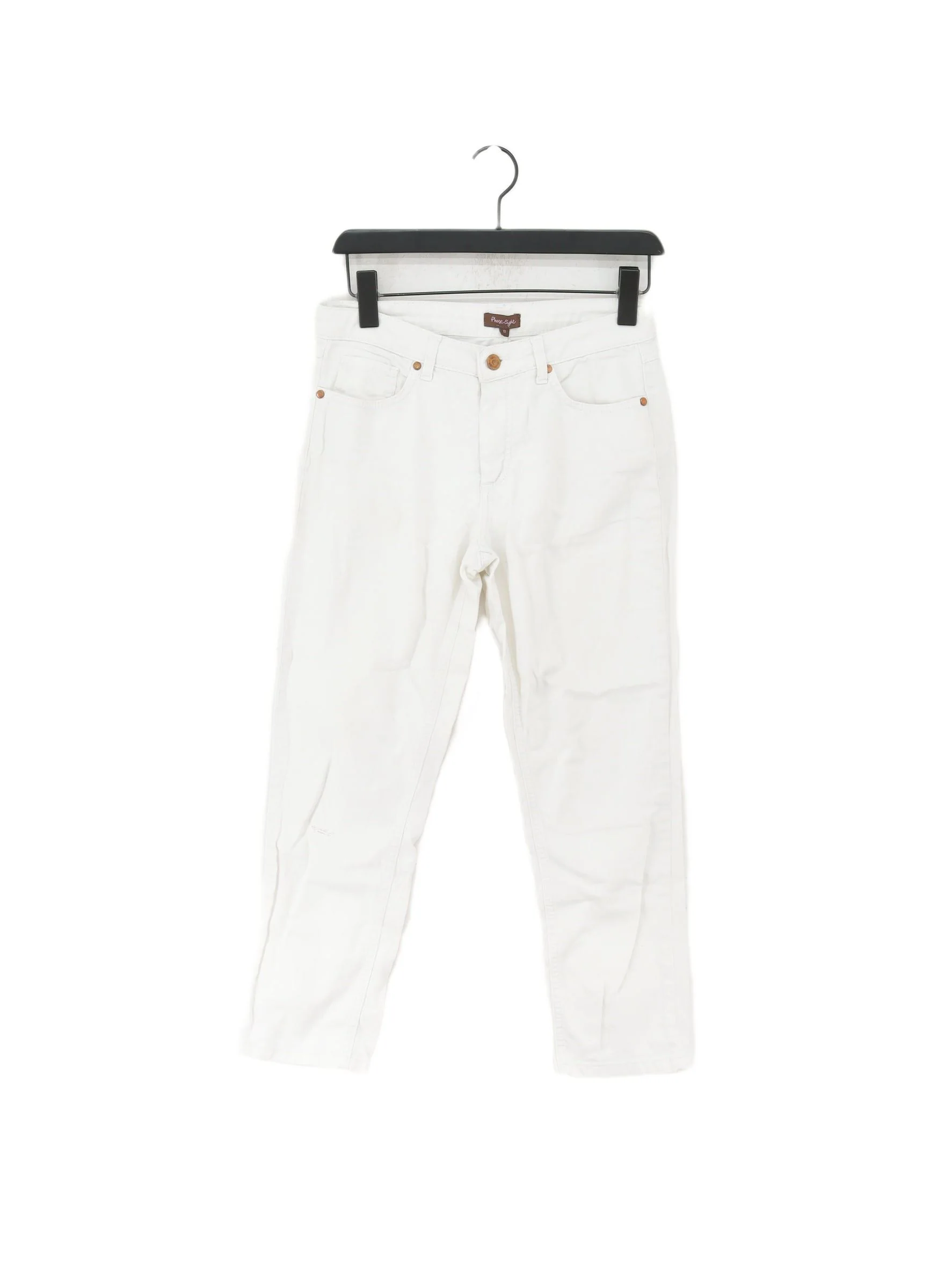 Phase Eight Women's Jeans UK 10 White Cotton with Elastane Straight