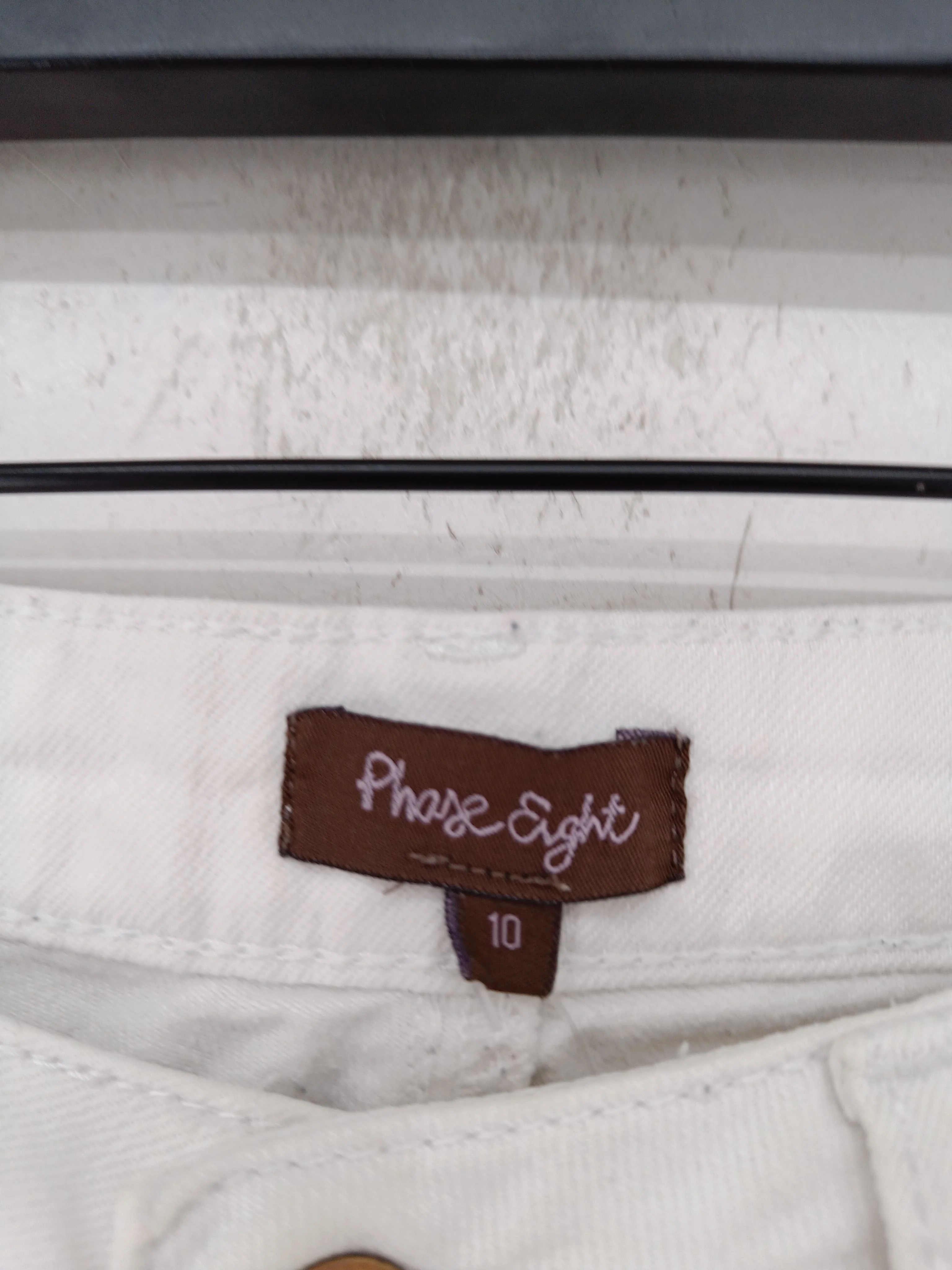 Phase Eight Women's Jeans UK 10 White Cotton with Elastane Straight - Image 6