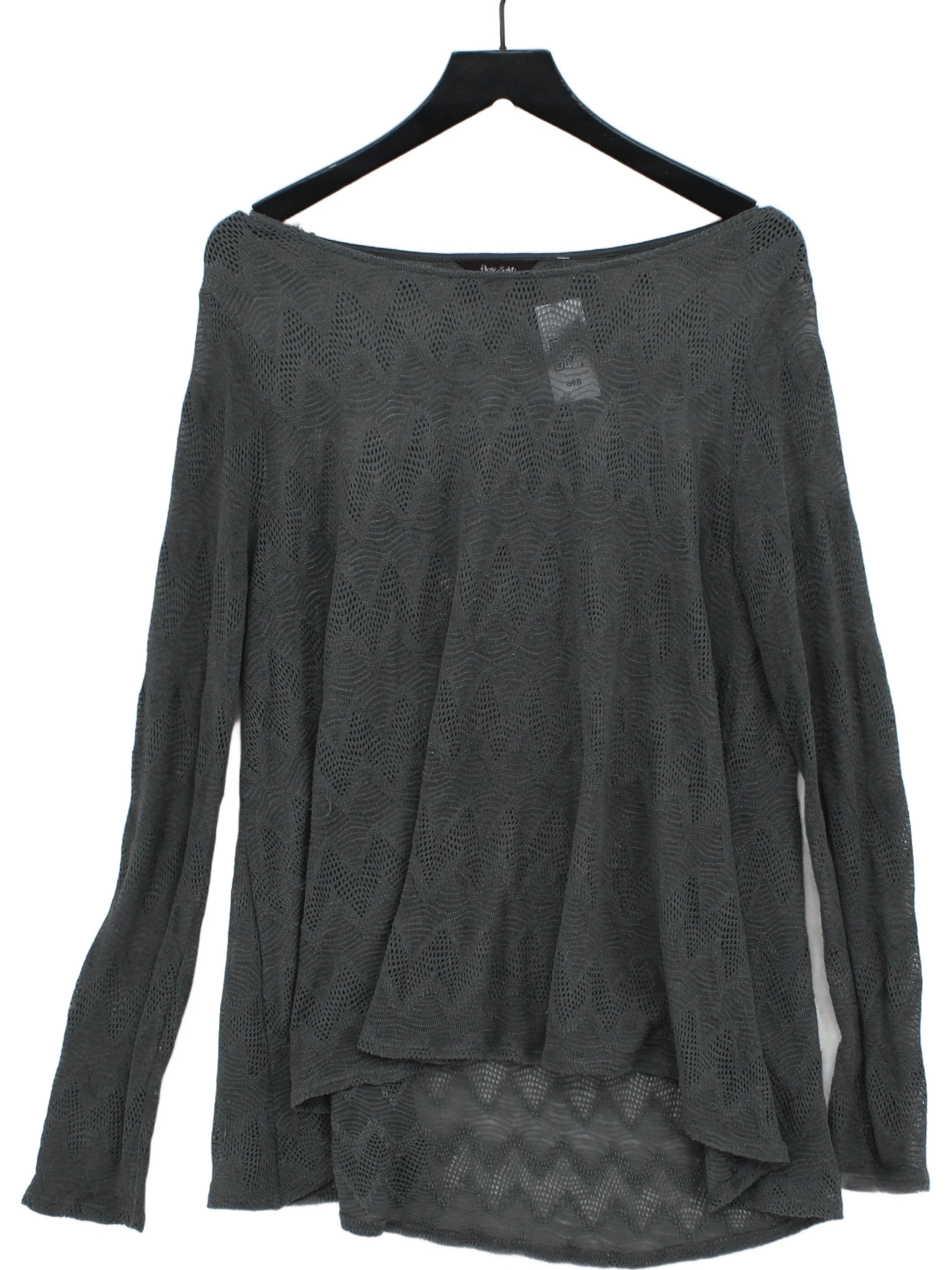 Phase Eight Women's Jumper L Grey Geometric 100% Other Round Neck Pullover