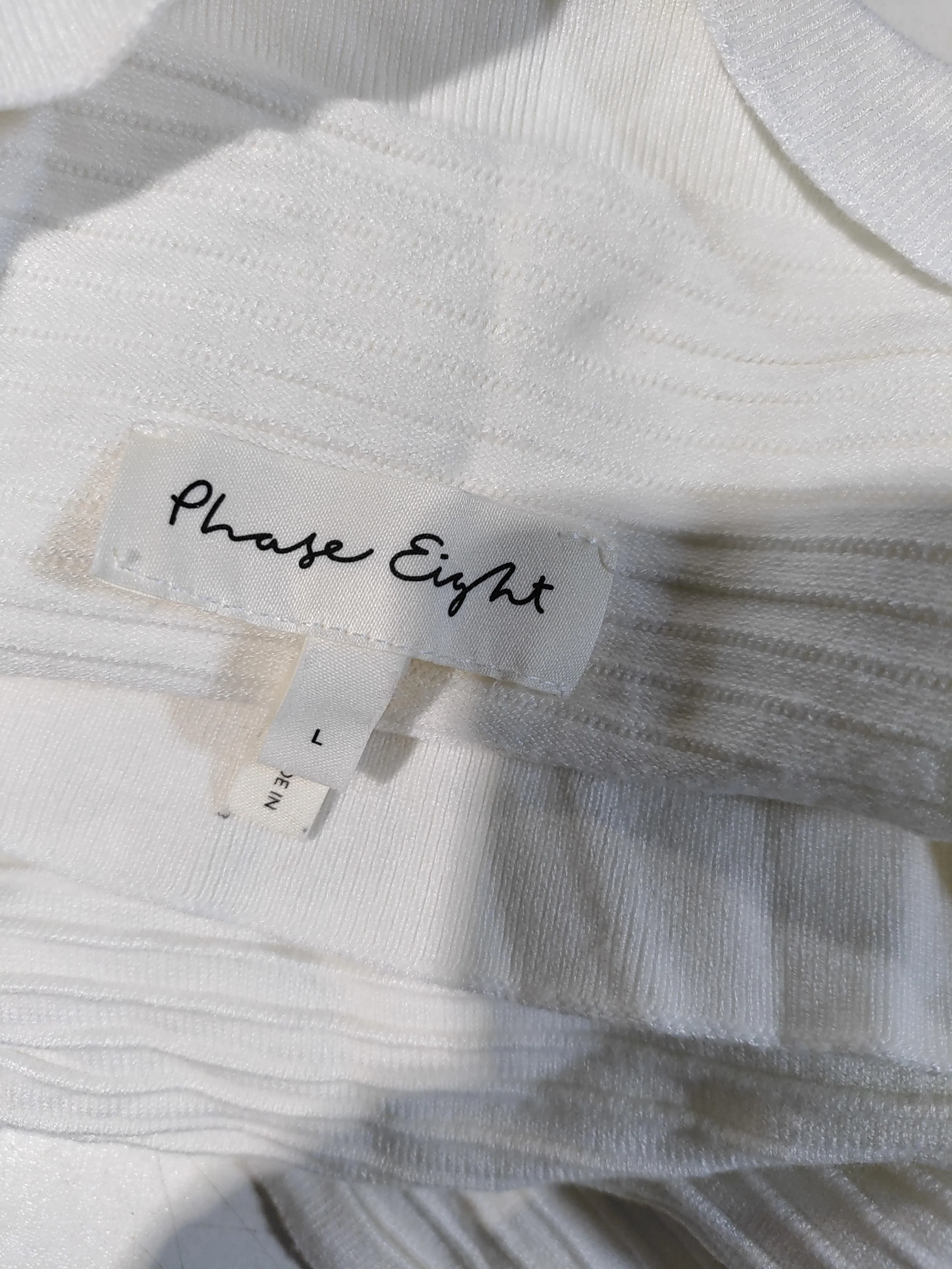 Phase Eight Women's Jumper L White Viscose with Polyamide Crew Neck Pullover - Image 5