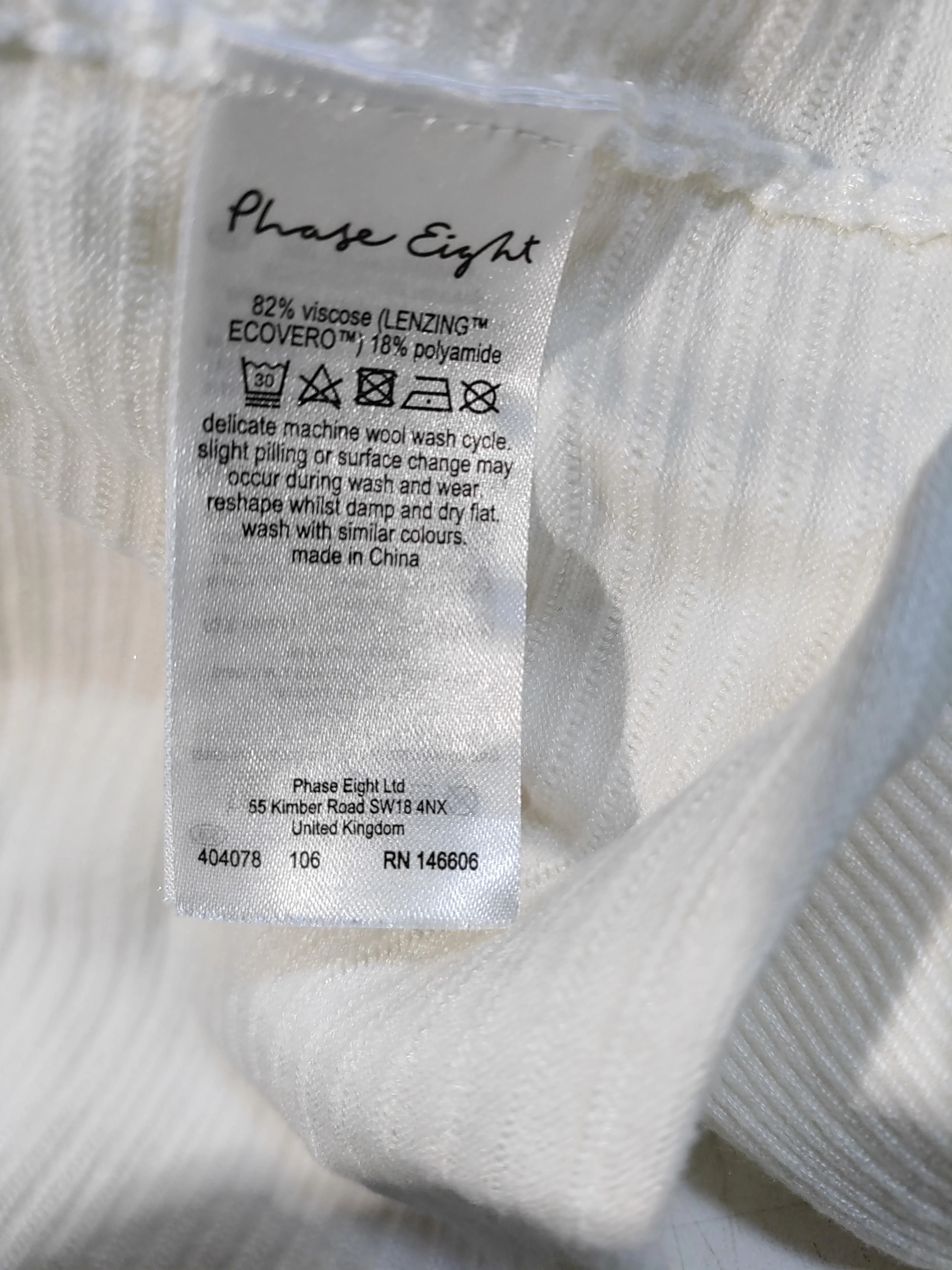 Phase Eight Women's Jumper L White Viscose with Polyamide Crew Neck Pullover - Image 6