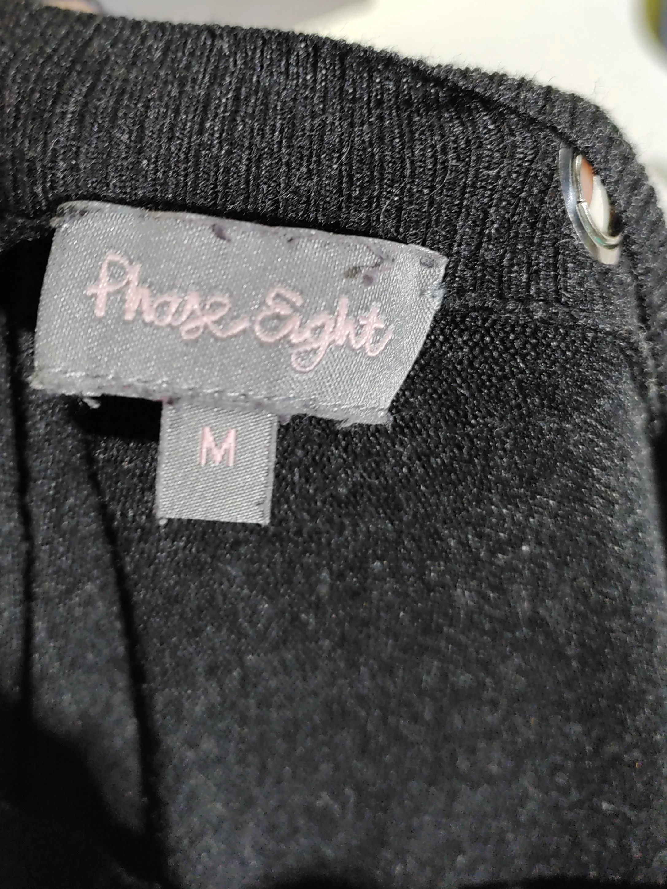 Phase Eight Women's Jumper M Black Viscose with Nylon Round Neck Pullover - Image 5