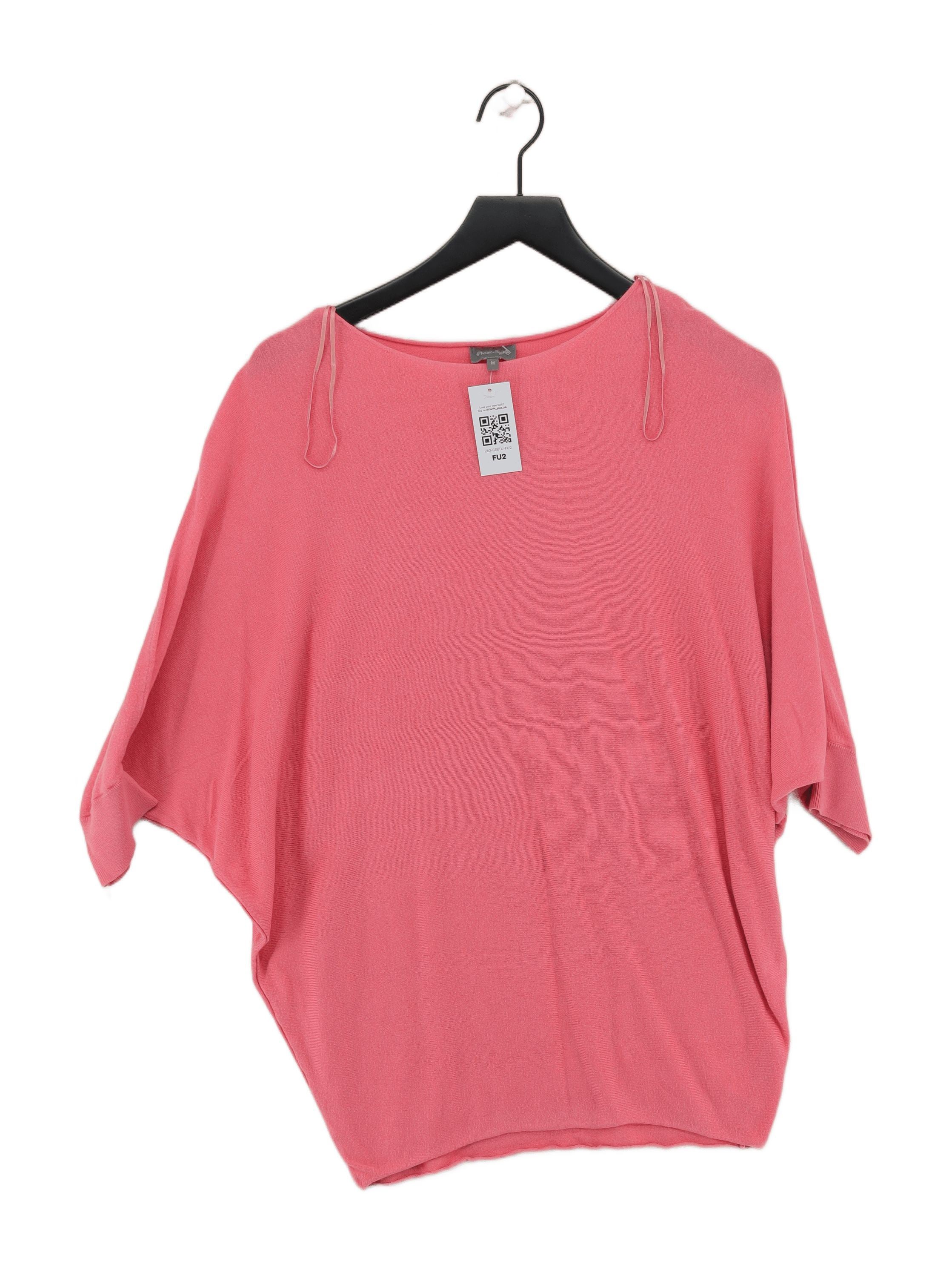 Phase Eight Women's Jumper M Pink Viscose with Wool, Nylon Round Neck Pullover