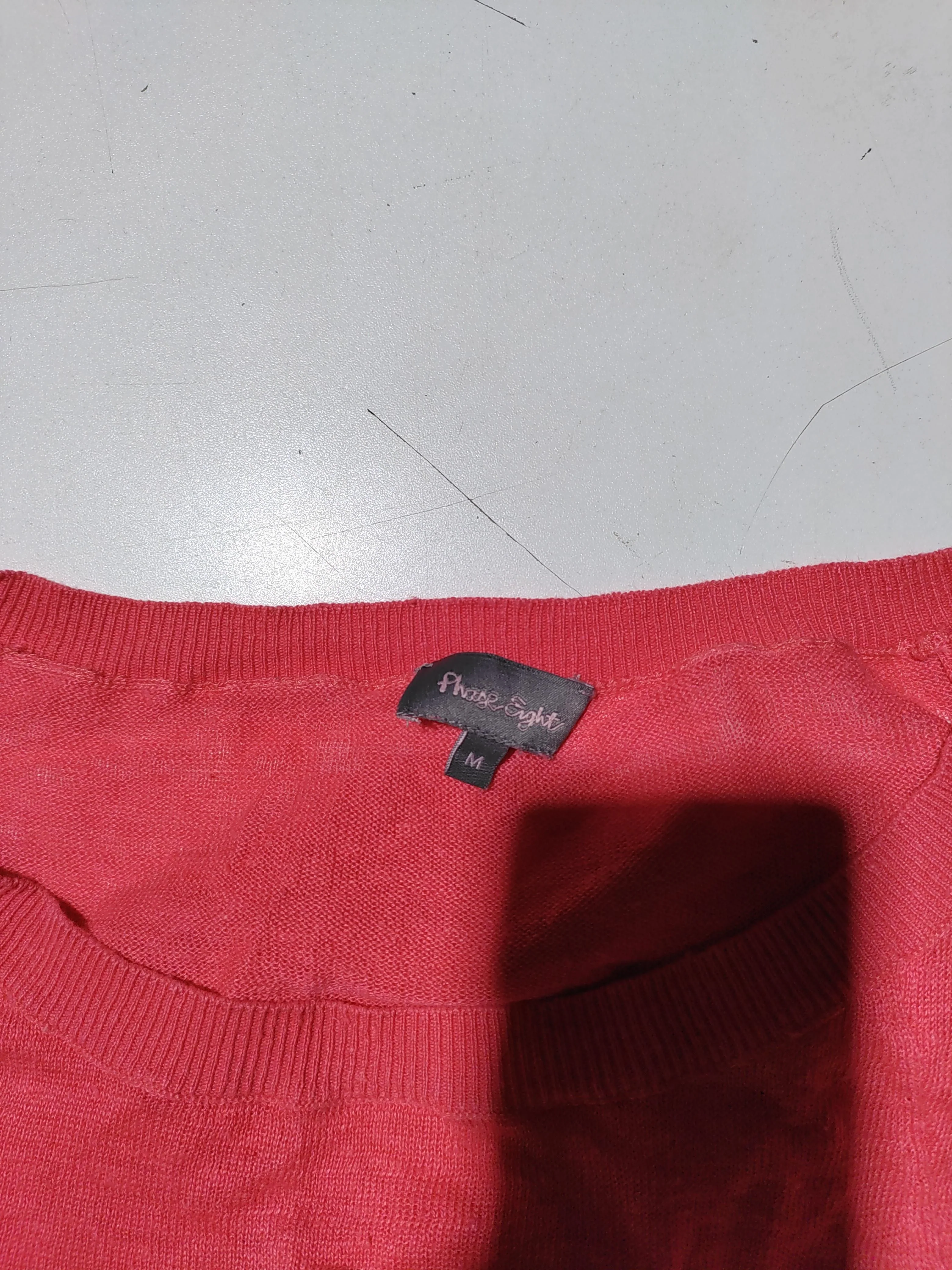 Phase Eight Women's Jumper M Red 100% Linen Round Neck Pullover - Image 5