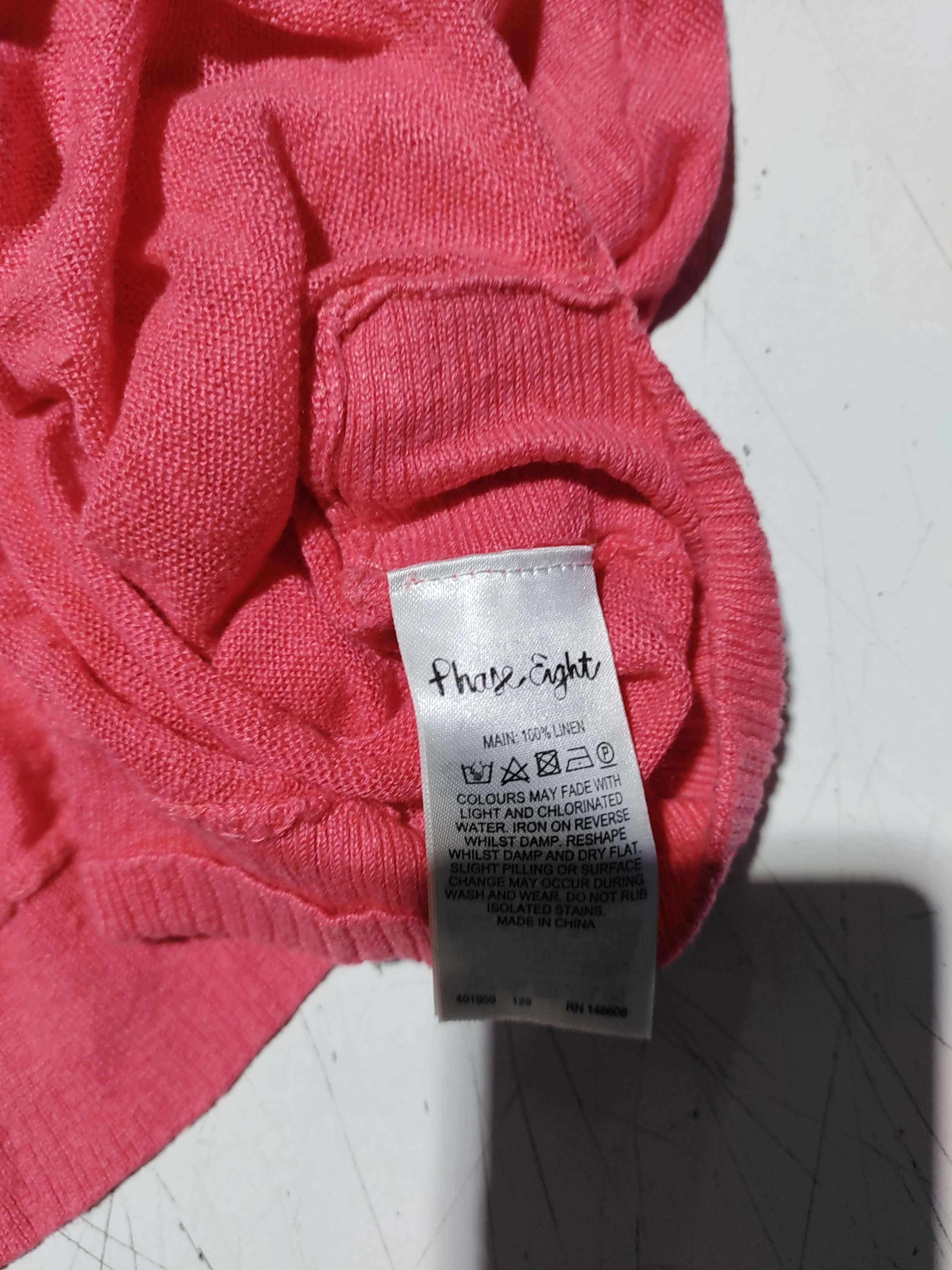 Phase Eight Women's Jumper M Red 100% Linen Round Neck Pullover - Image 6