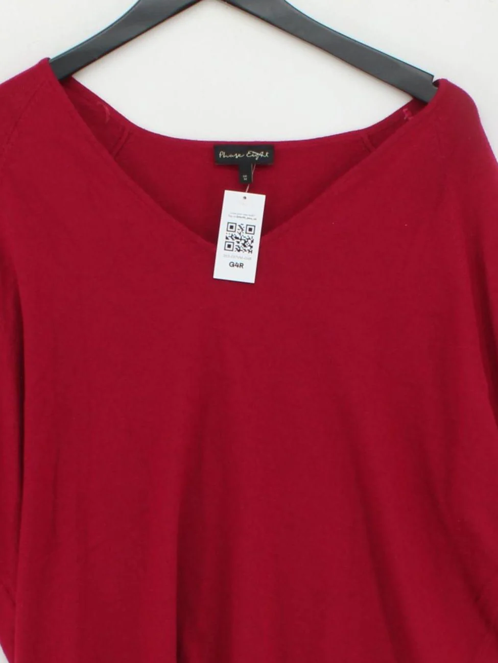 Phase Eight Women's Jumper M Red Viscose with Polyester, Nylon V-Neck Pullover - Image 3