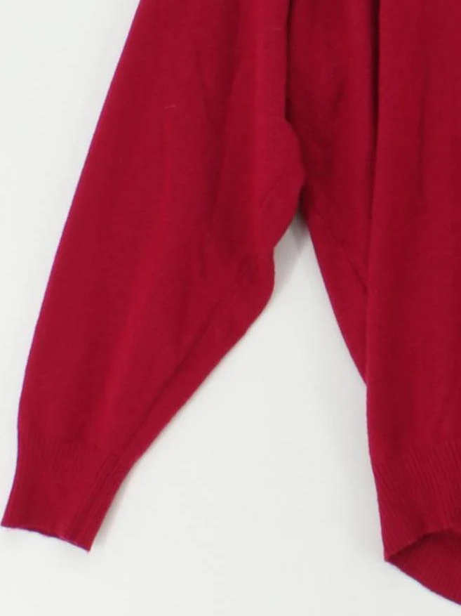 Phase Eight Women's Jumper M Red Viscose with Polyester, Nylon V-Neck Pullover - Image 4