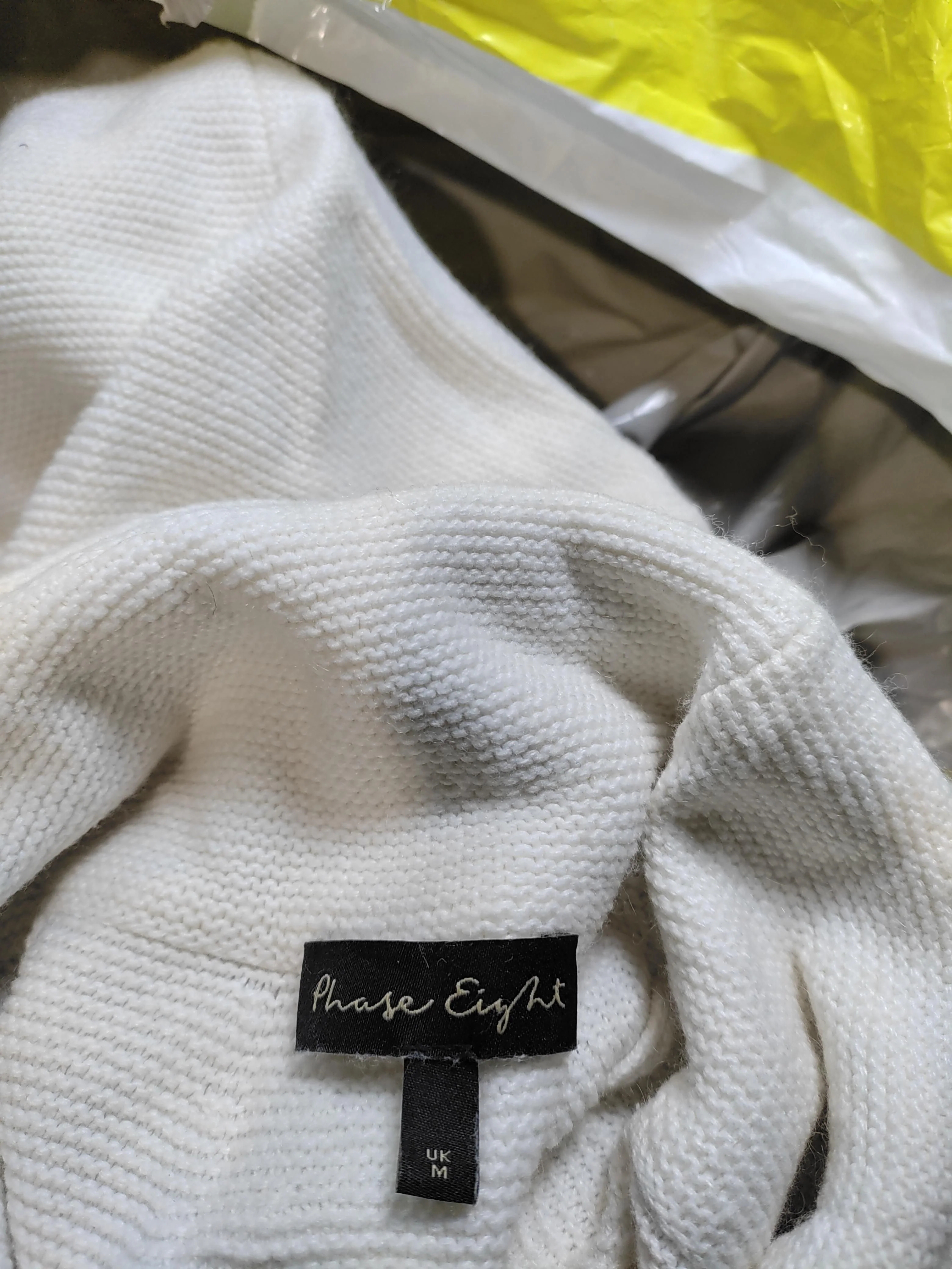 Phase Eight Women's Jumper M White Cotton with Nylon, Viscose Roll Neck Pullover - Image 7