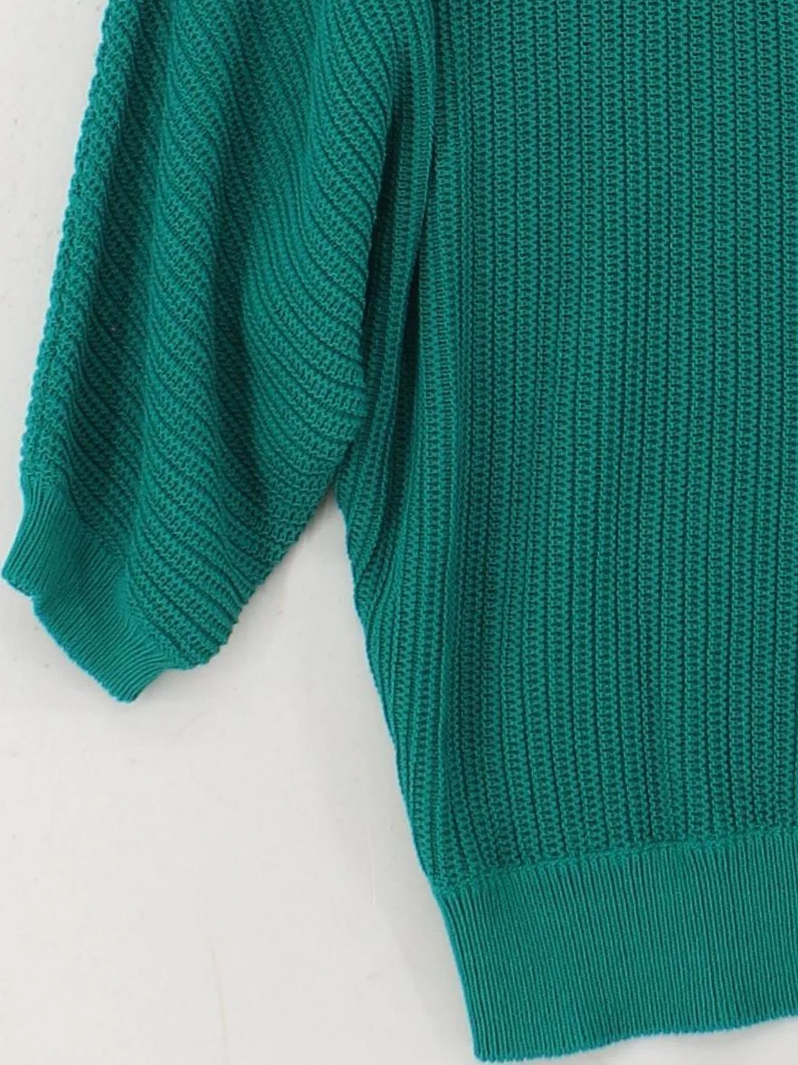 Phase Eight Women's Jumper S Green Cotton with Nylon Round Neck Pullover - Image 4