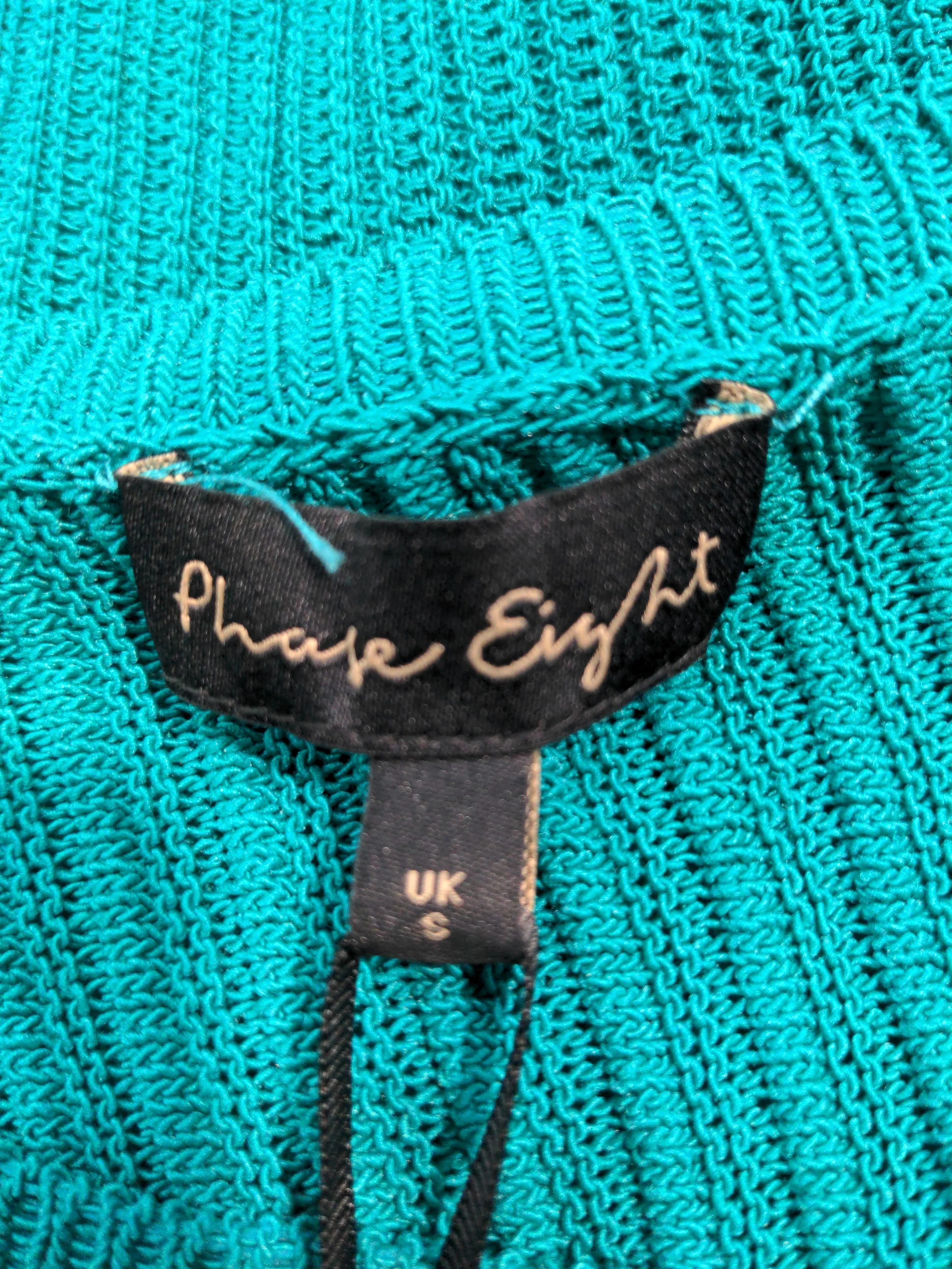 Phase Eight Women's Jumper S Green Cotton with Nylon Round Neck Pullover - Image 5