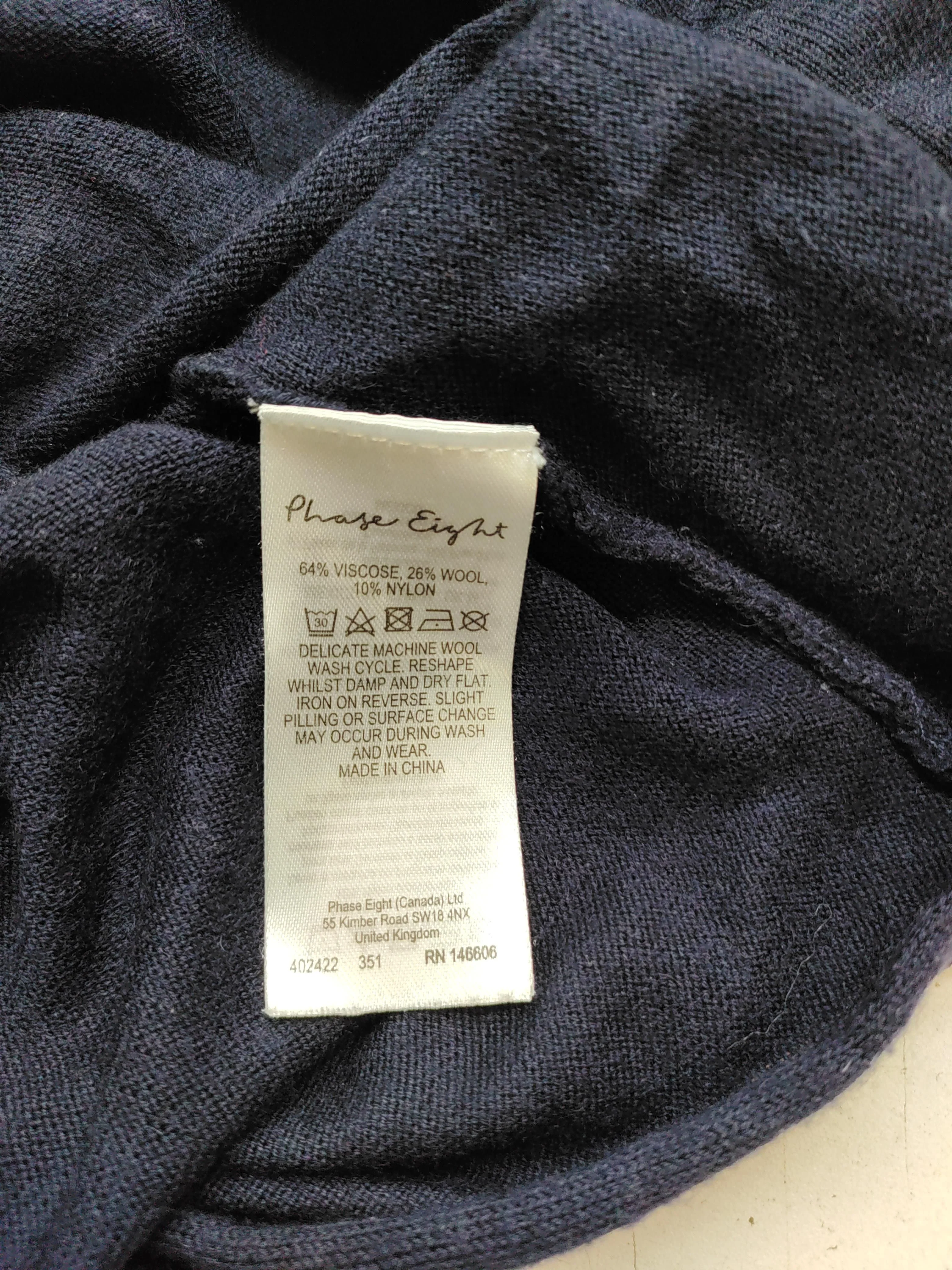 Phase Eight Women's Jumper UK 14 Blue Viscose with Wool, Nylon Pullover - Image 8