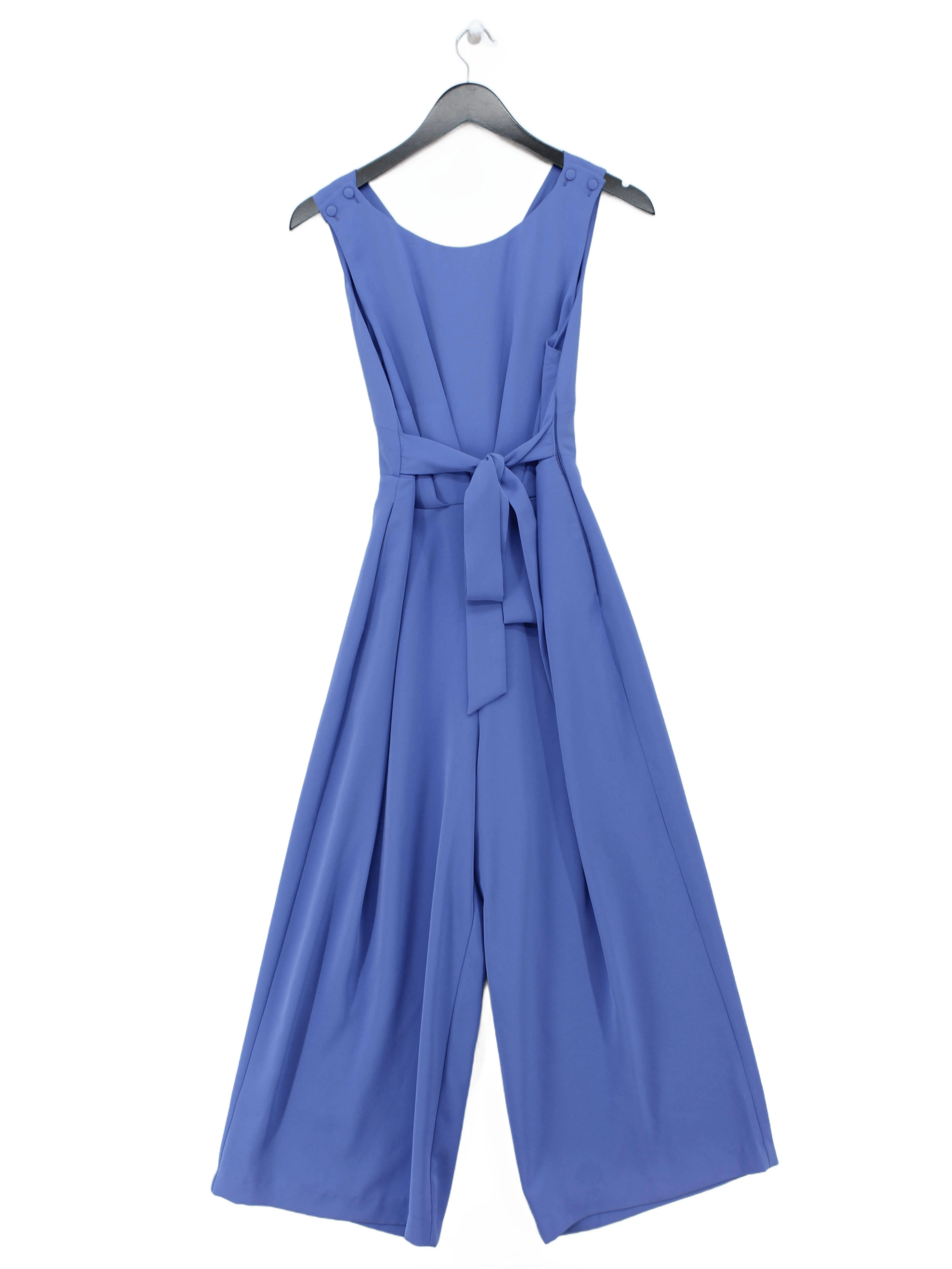 Phase Eight Women's Jumpsuit UK 12 Blue 100% Polyester Wide-Leg Jumpsuit