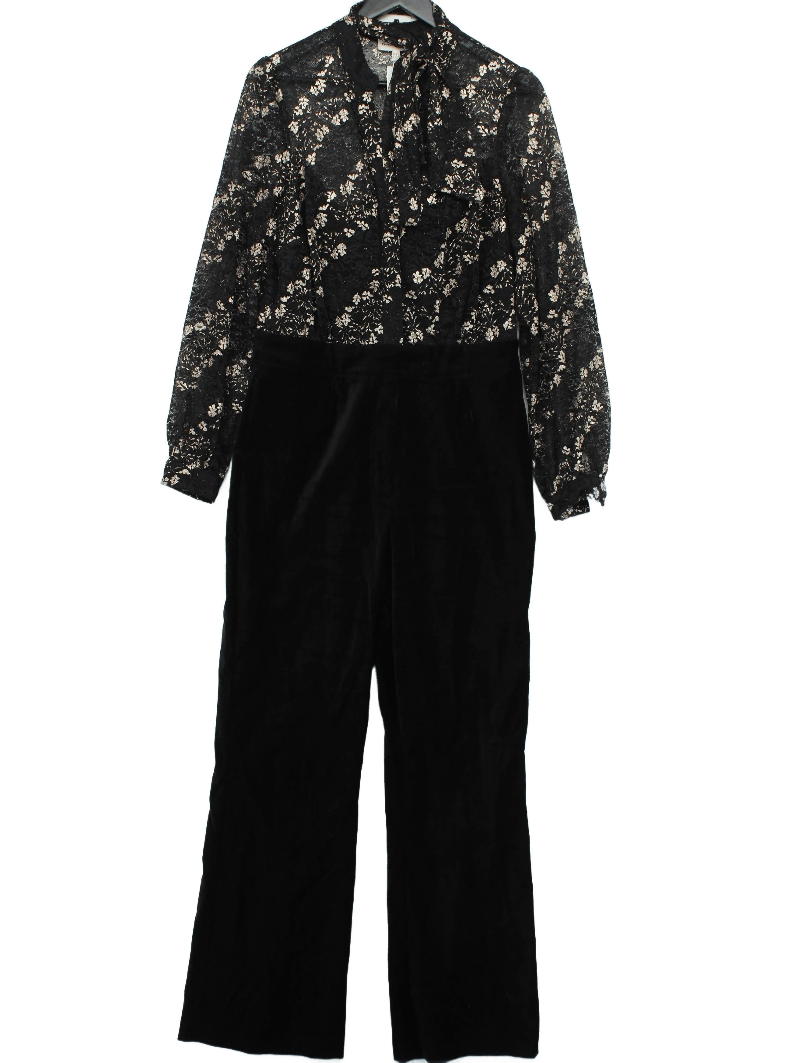 Phase Eight Women's Jumpsuit UK 14 Black Floral 100% Other Wide-Leg Jumpsuit