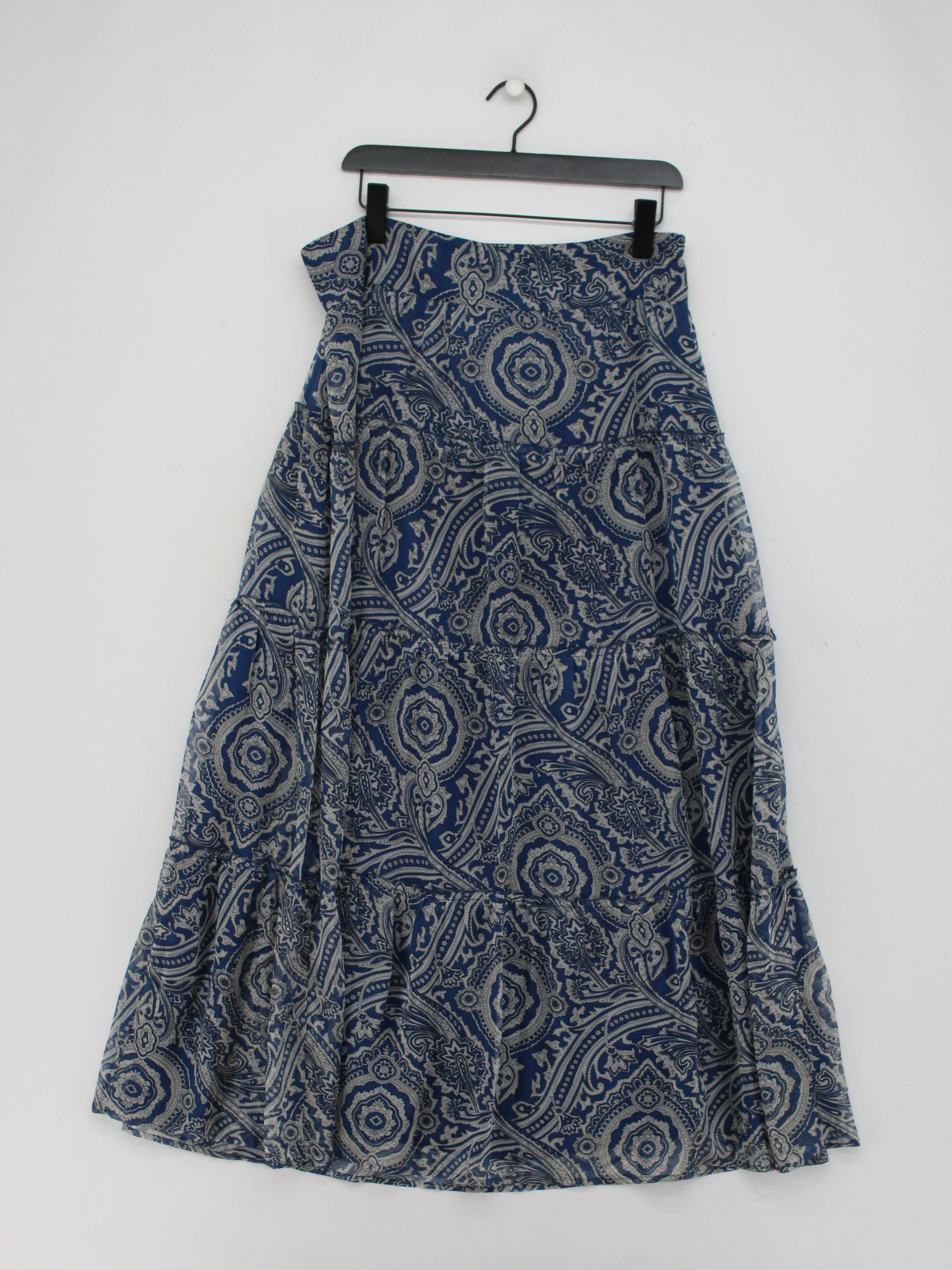 Phase Eight Women's Midi Skirt UK 14 Blue Paisley 100% Polyester Midi A-Line - Image 2