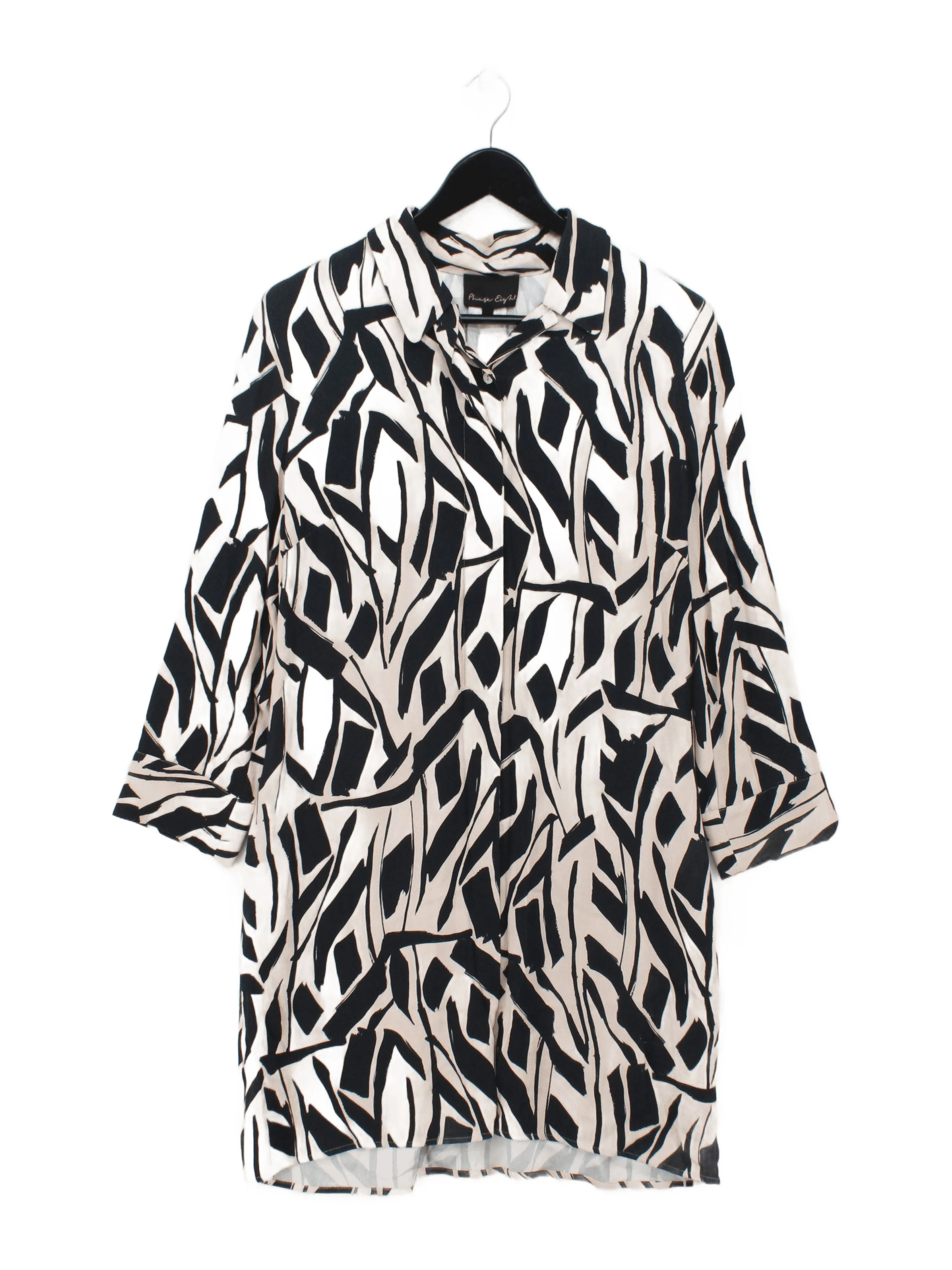 Phase Eight Women's Shirt UK 10 Multi 100% Viscose 3/4 Sleeve Collared Basic