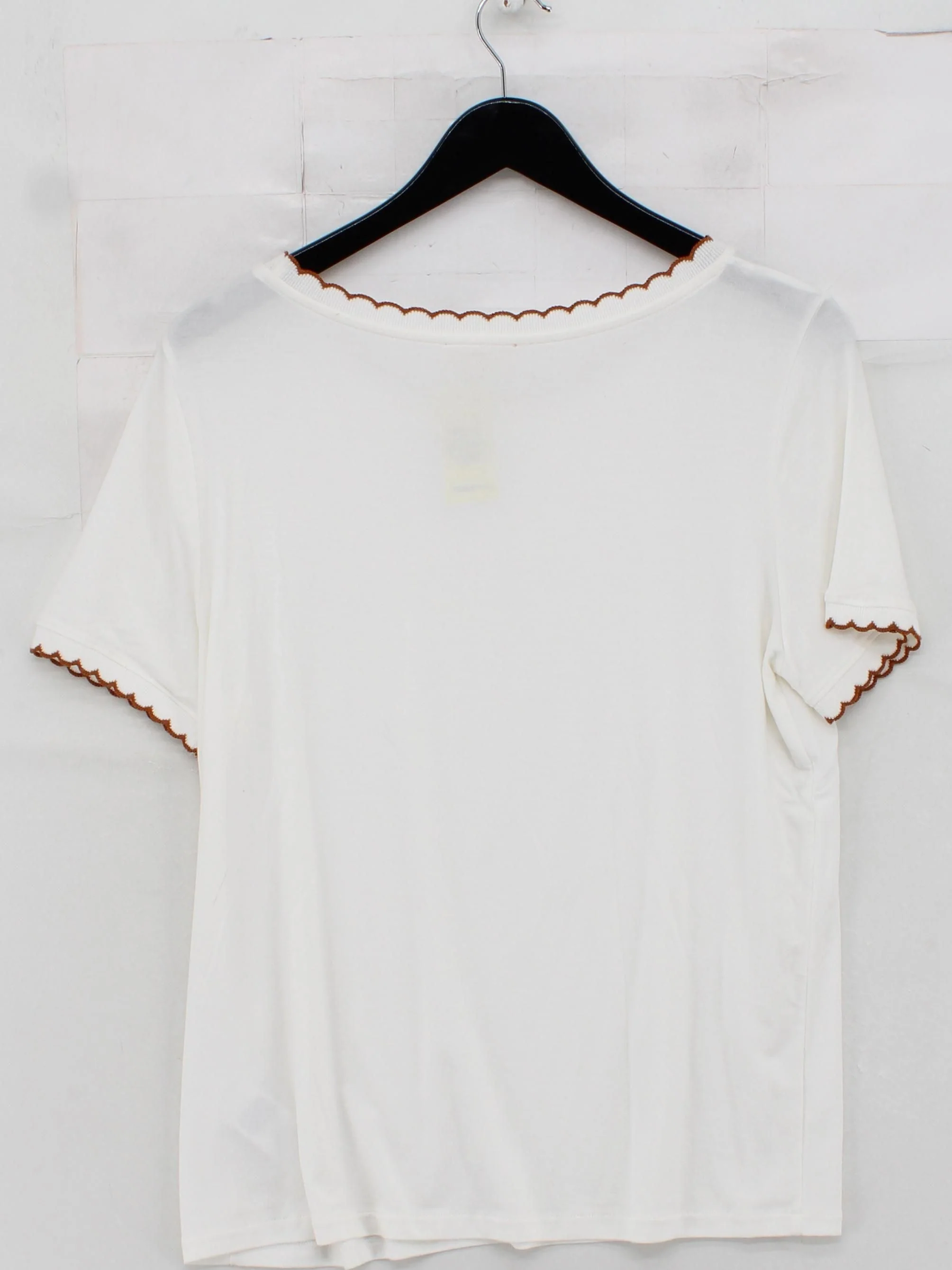 Phase Eight Women's T-Shirt UK 14 White Lyocell Modal with Elastane Basic - Image 2