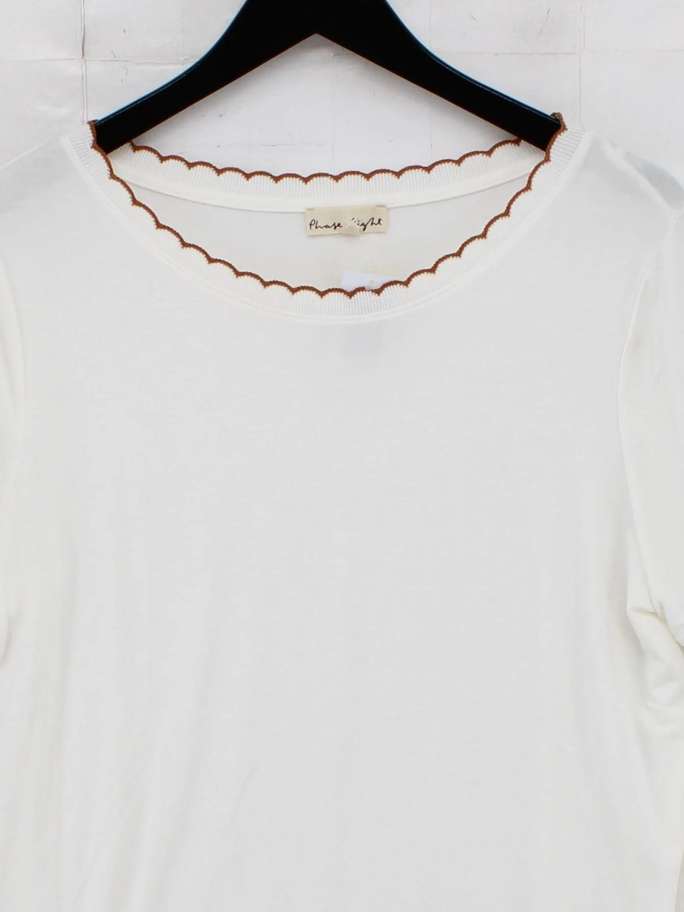 Phase Eight Women's T-Shirt UK 14 White Lyocell Modal with Elastane Basic - Image 3