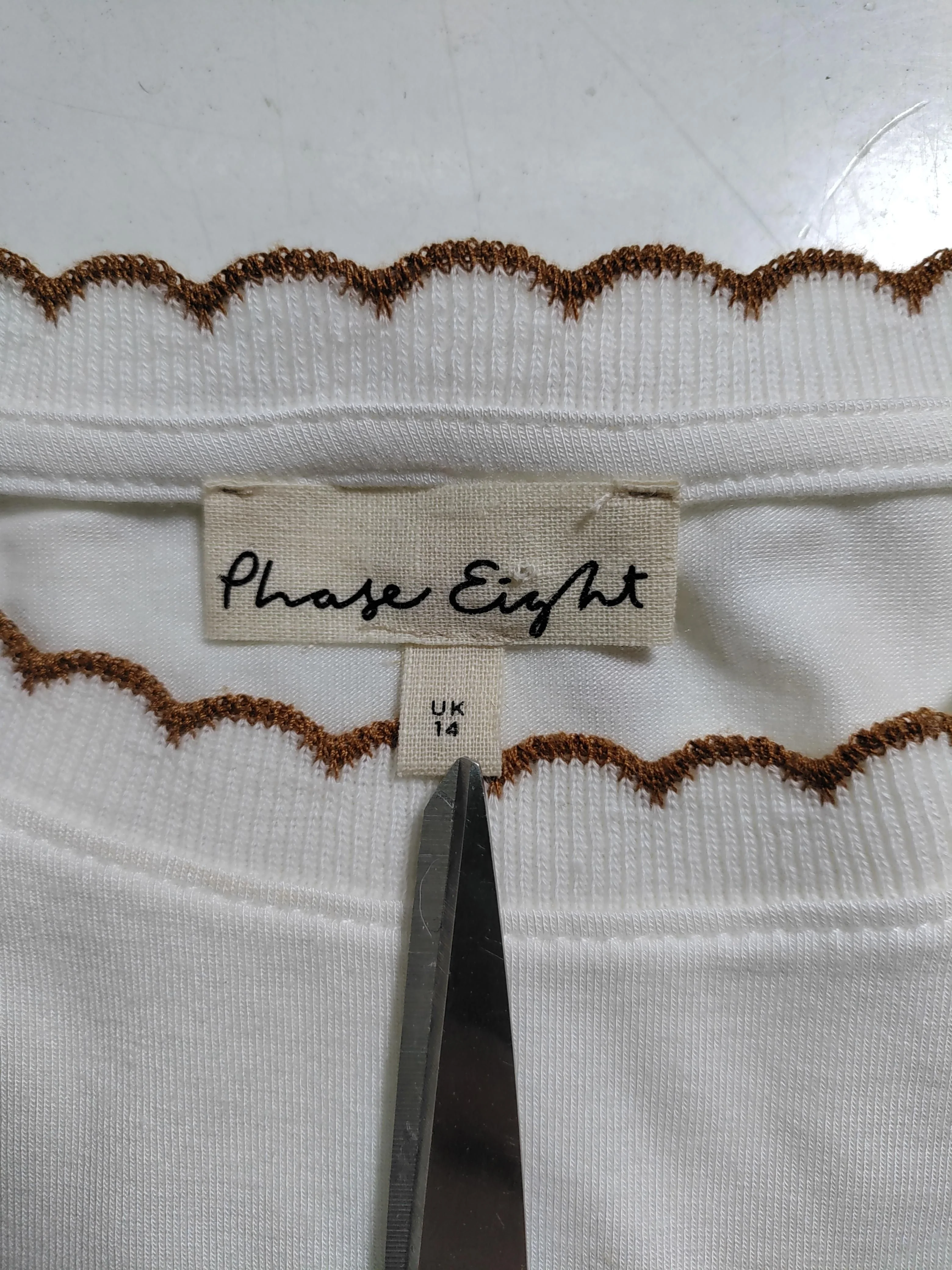 Phase Eight Women's T-Shirt UK 14 White Lyocell Modal with Elastane Basic - Image 6