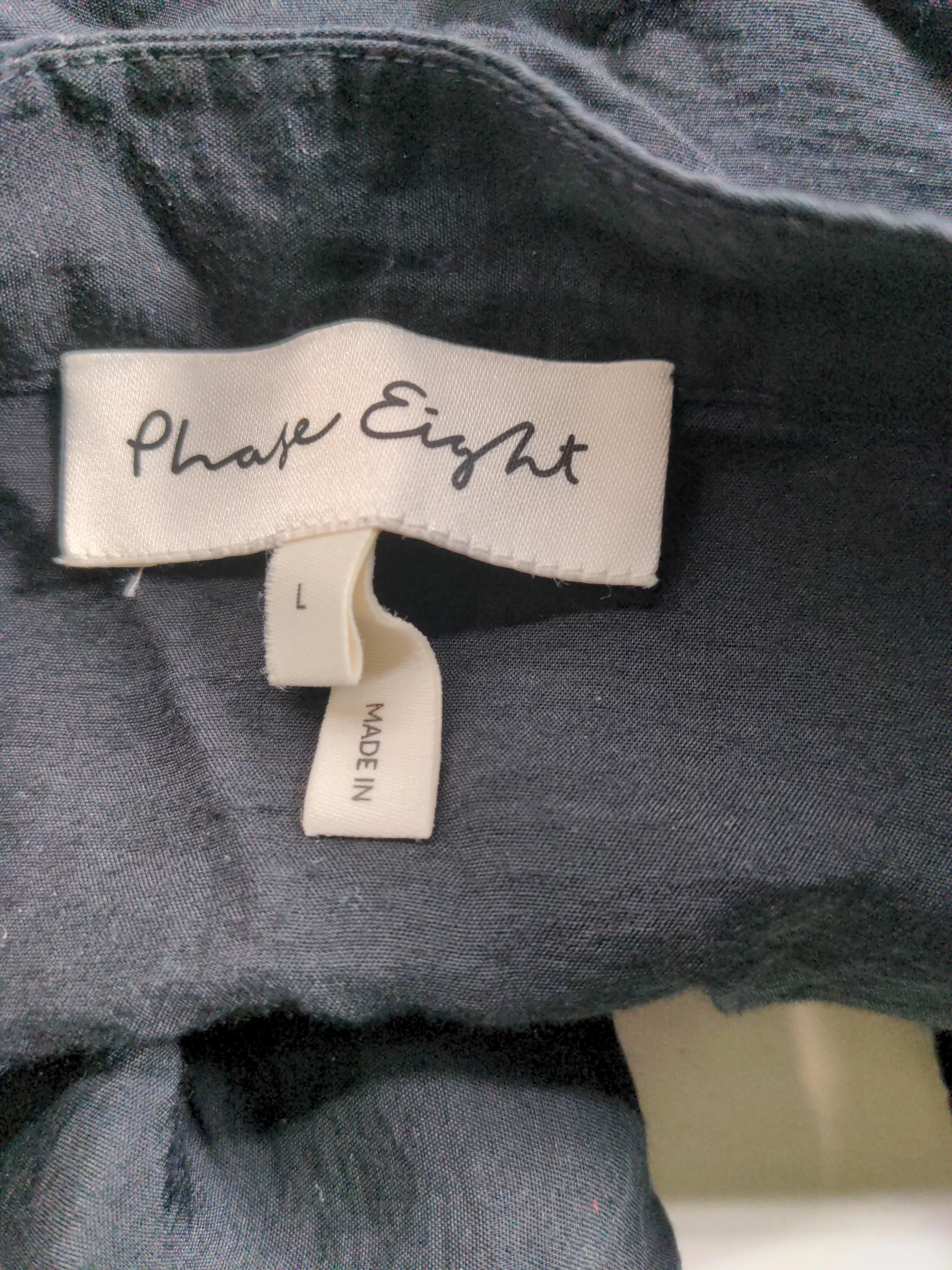 Phase Eight Women's Top L Black Viscose with Polyamide 3/4 Sleeve V-Neck Basic - Image 5