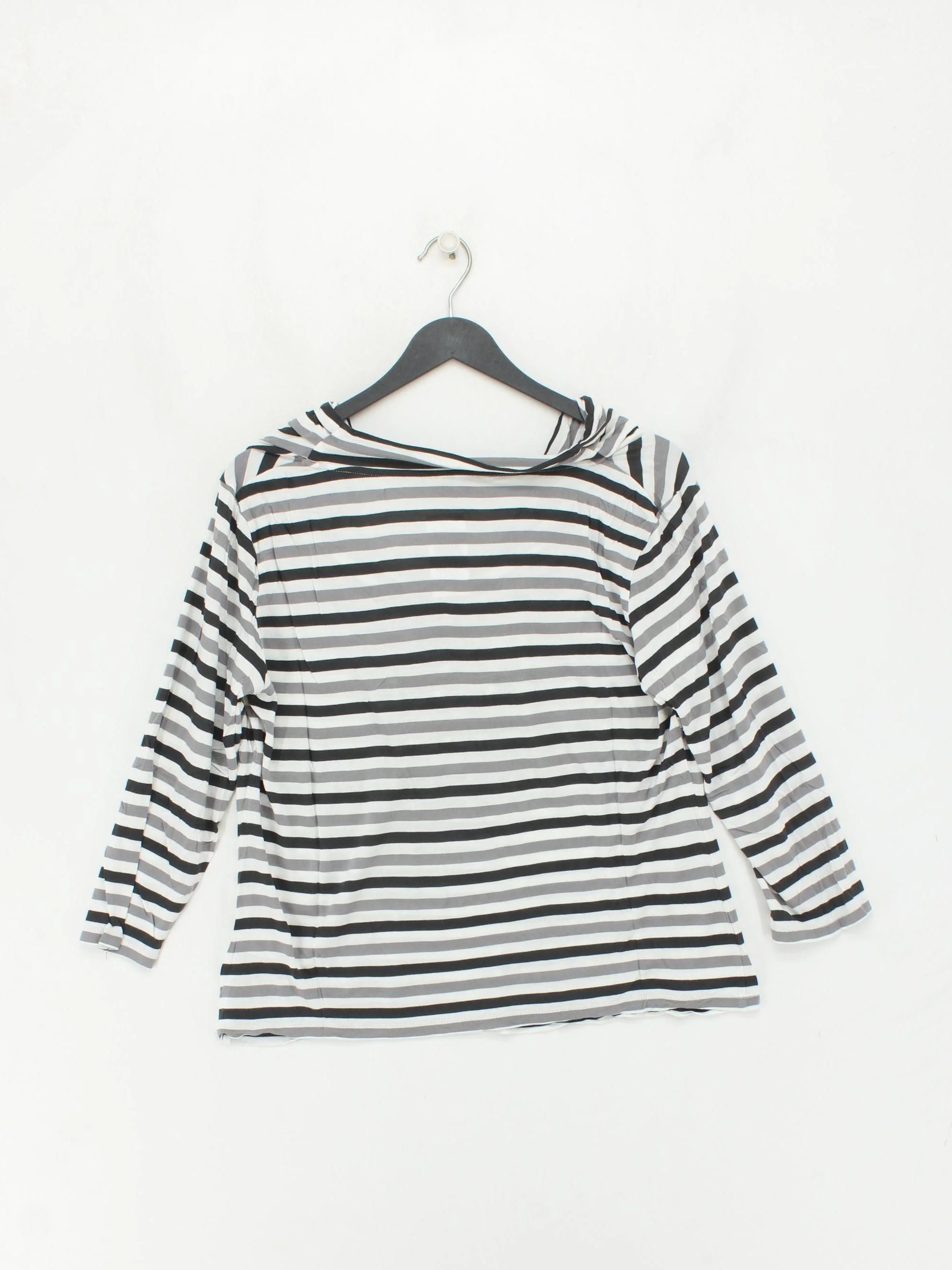Phase Eight Women's Top L Multi Striped 100% Viscose 3/4 Sleeve Round Neck Basic - Image 2