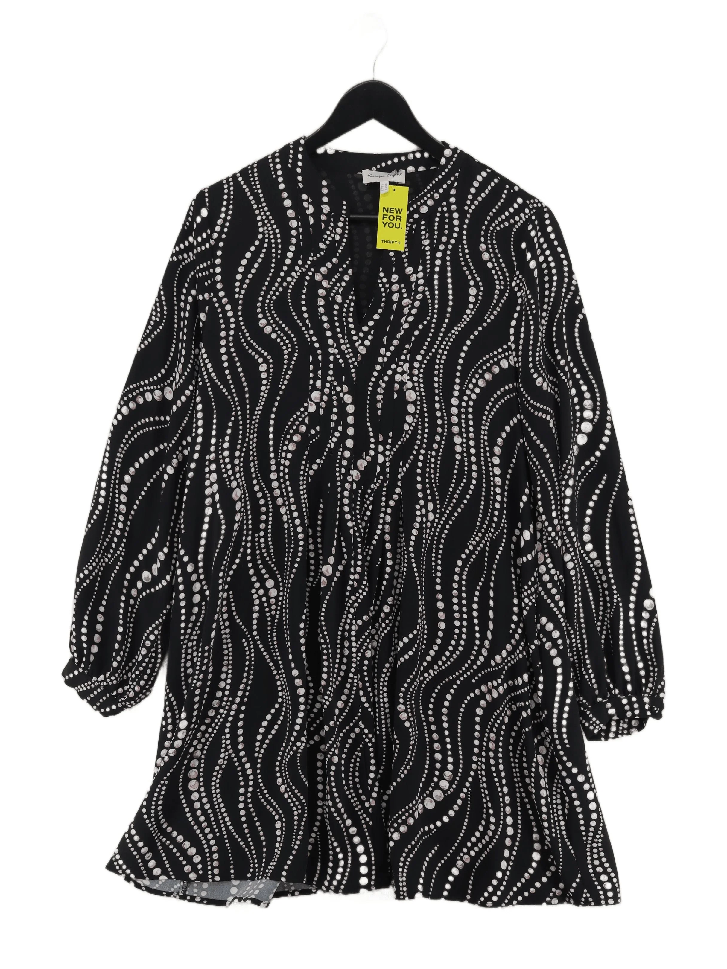 Phase Eight Women's Top M Black 100% Polyester Long Sleeve V-Neck Basic