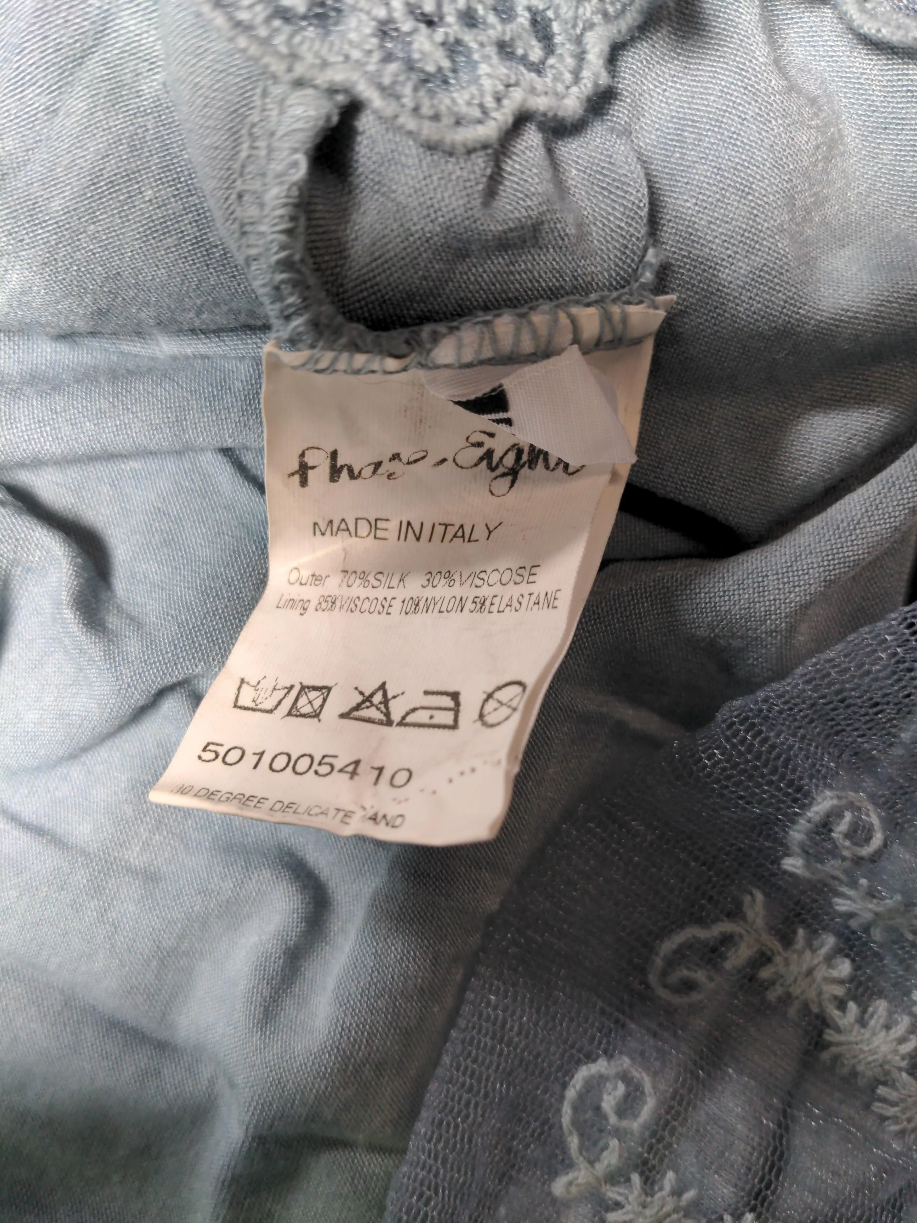Phase Eight Women's Top M Blue Silk with Viscose 3/4 Sleeve Round Neck Tunic - Image 6