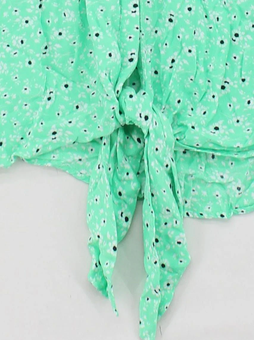 Phase Eight Women's Top M Green Floral 100% Viscose Short Sleeve V-Neck Basic - Image 4