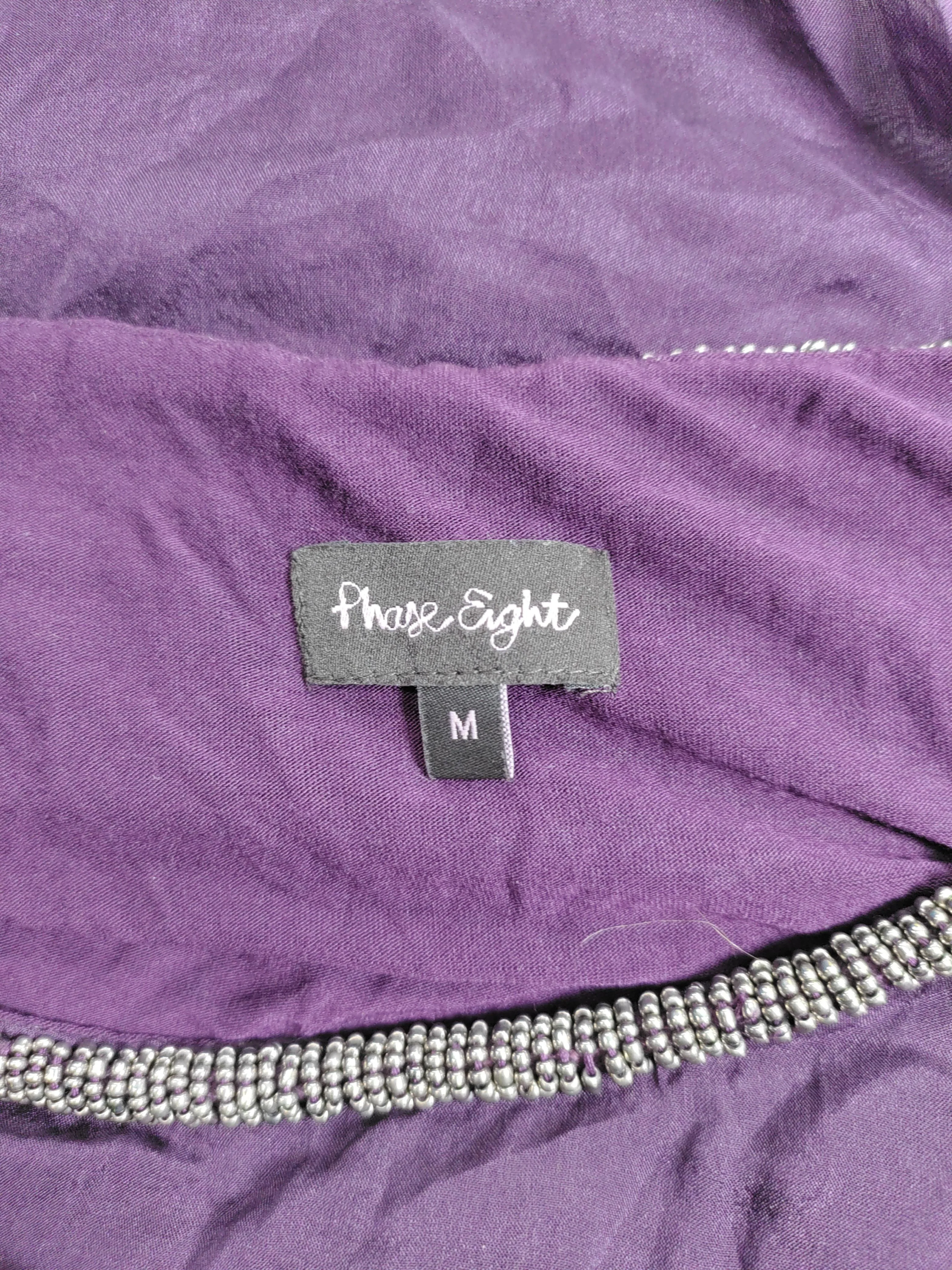 Phase Eight Women's Top M Purple Viscose with Silk, Elastane Tunic - Image 5