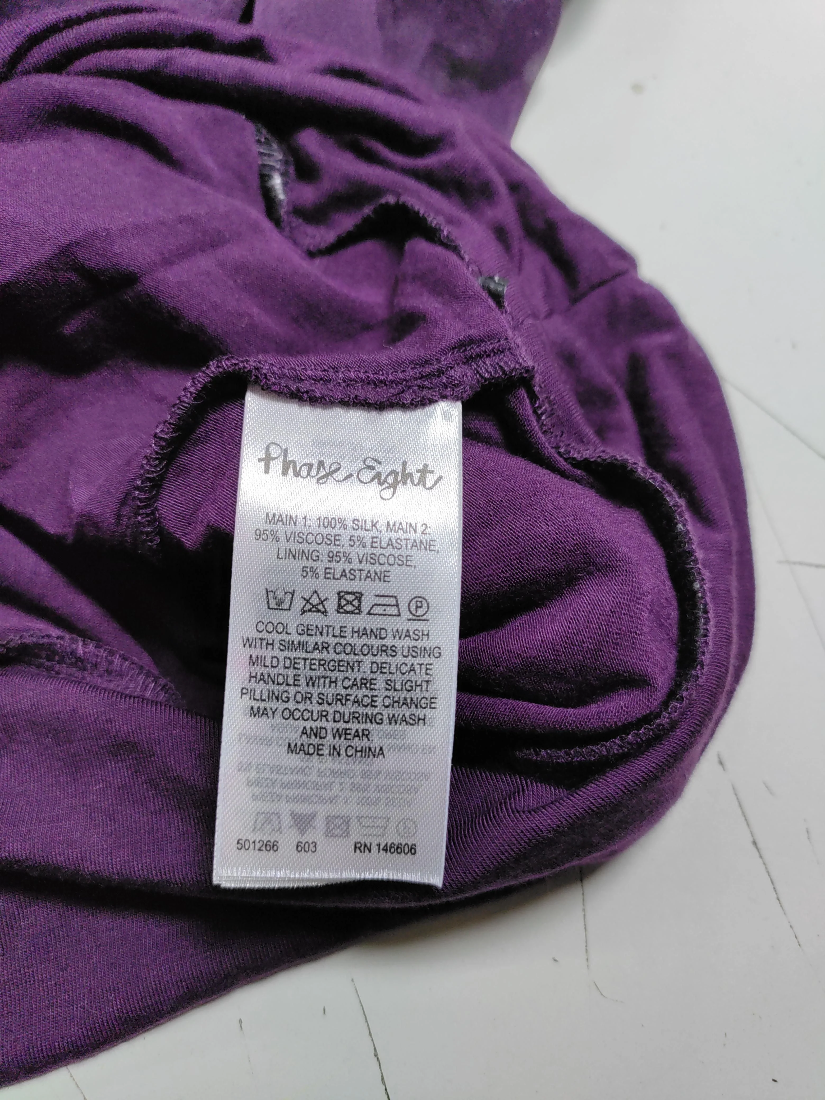 Phase Eight Women's Top M Purple Viscose with Silk, Elastane Tunic - Image 6