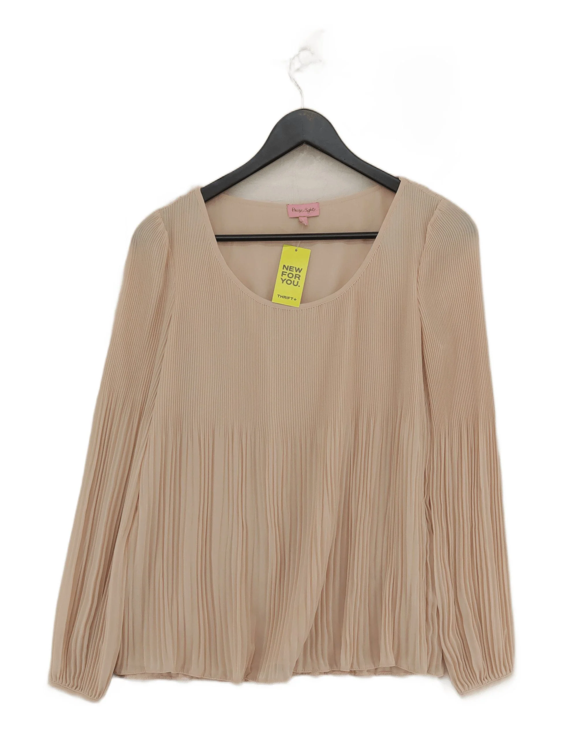Phase Eight Women's Top S Orange 100% Polyester Long Sleeve Round Neck Basic