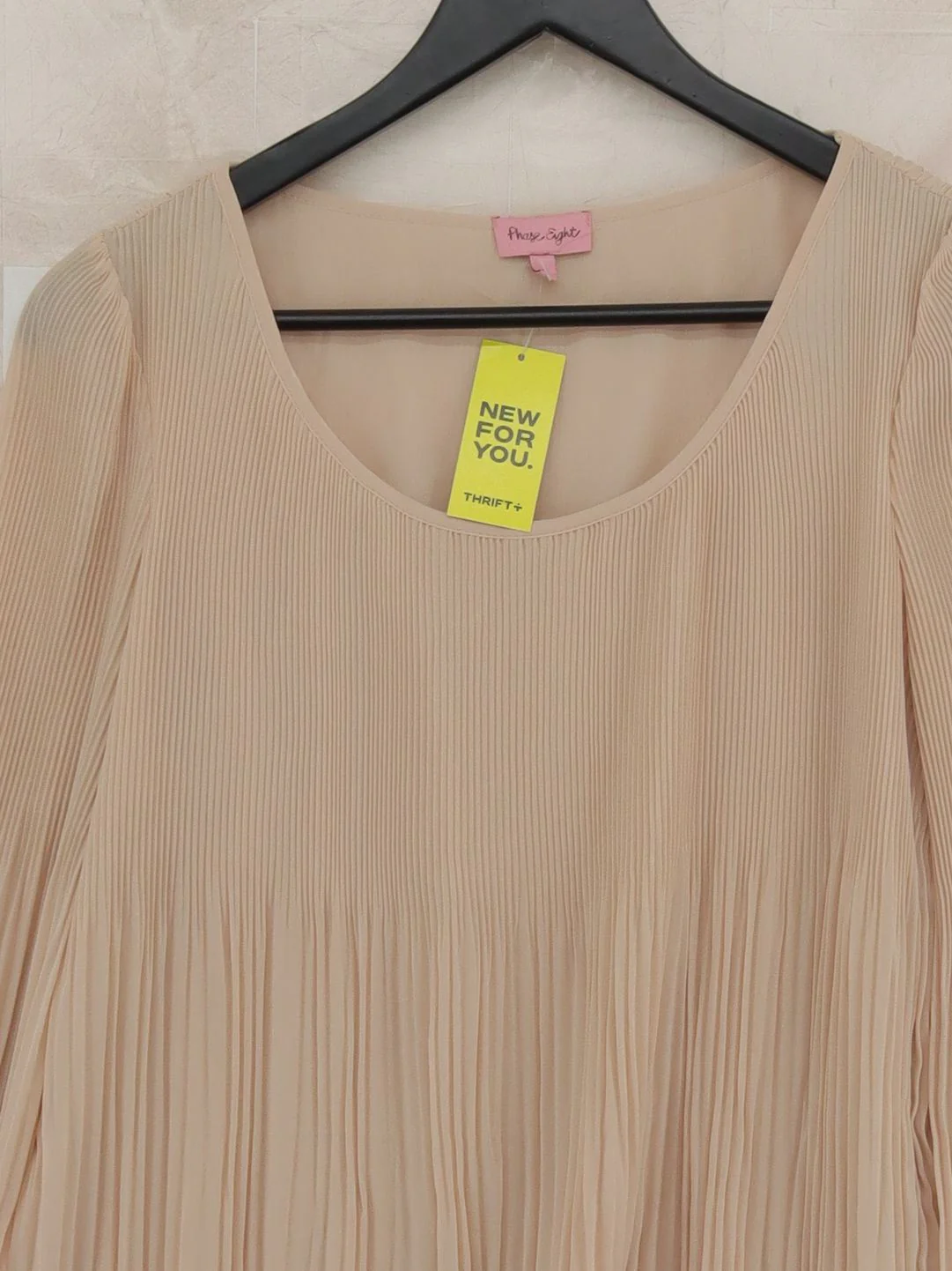 Phase Eight Women's Top S Orange 100% Polyester Long Sleeve Round Neck Basic - Image 3