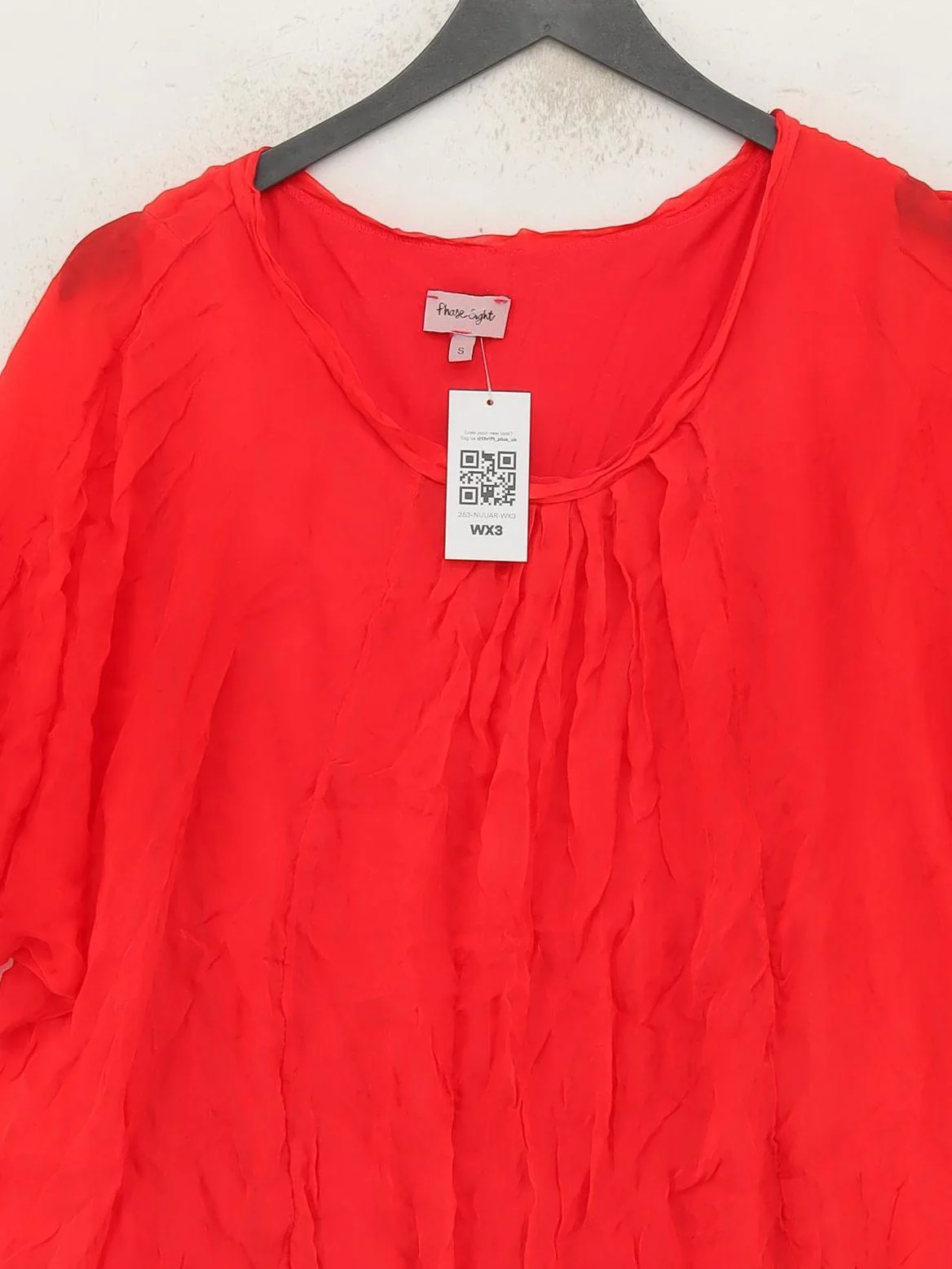 Phase Eight Women's Top S Red Silk with Viscose, Elastane Tunic - Image 3