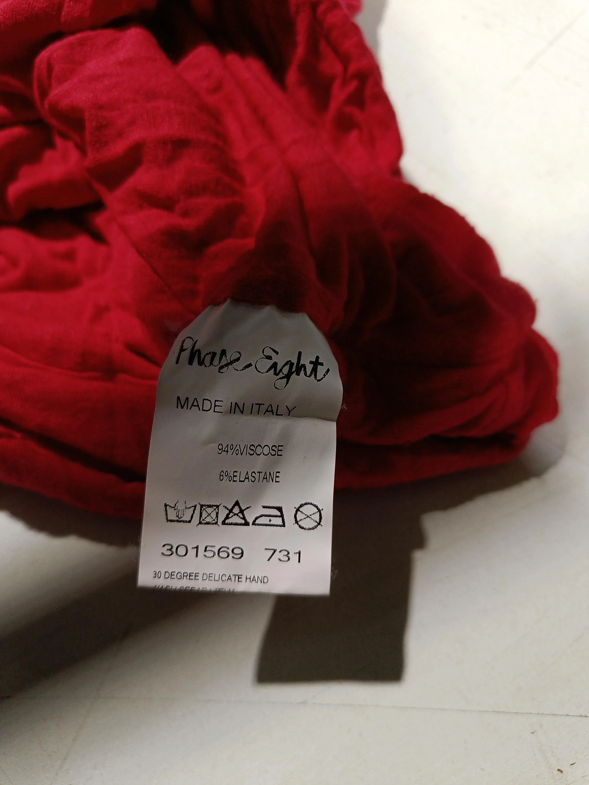 Phase Eight Women's Top S Red Viscose with Elastane 3/4 Sleeve Round Neck Jersey - Image 7