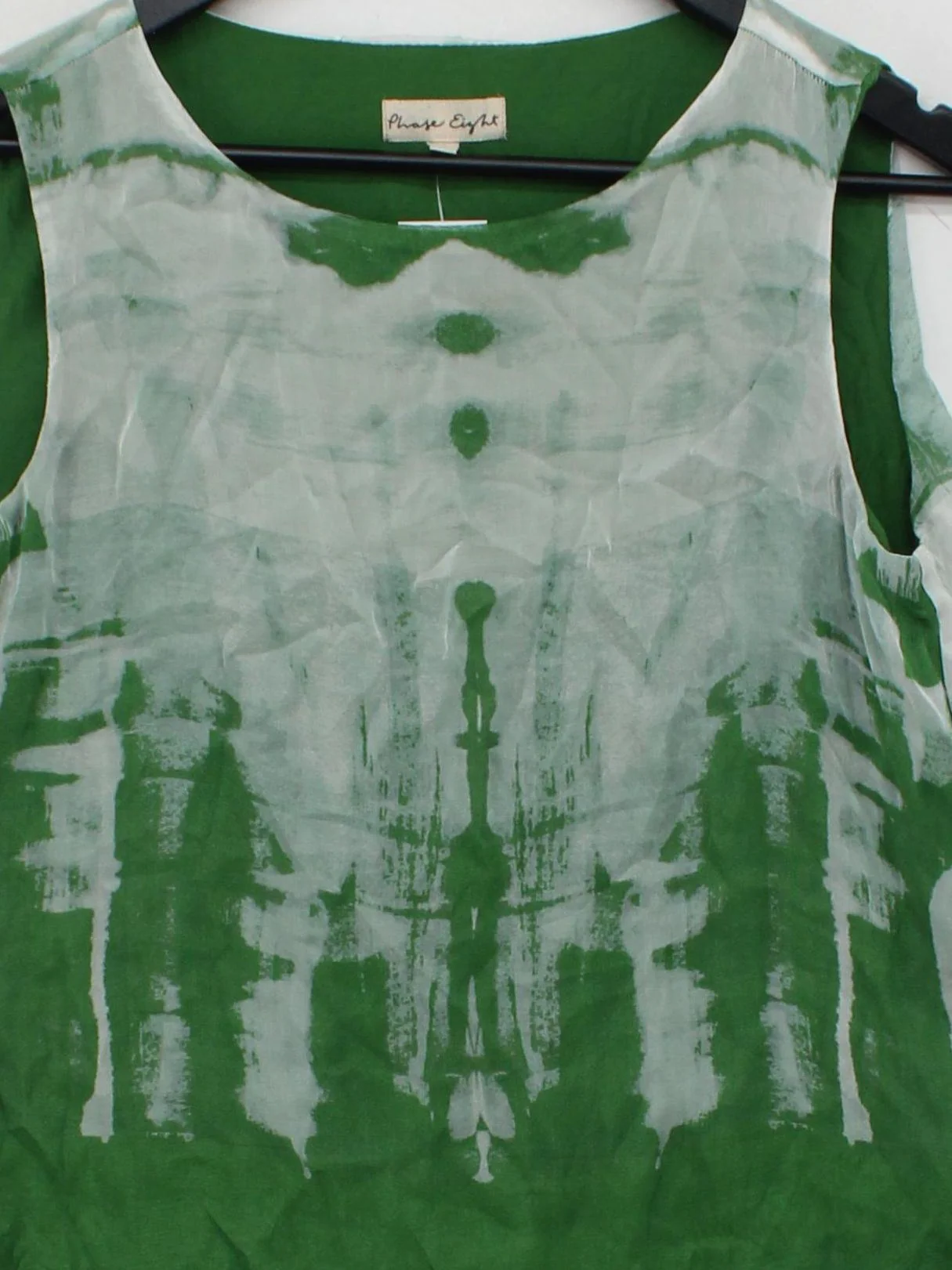 Phase Eight Women's Top UK 10 Green Silk with Viscose, Elastane Basic - Image 3