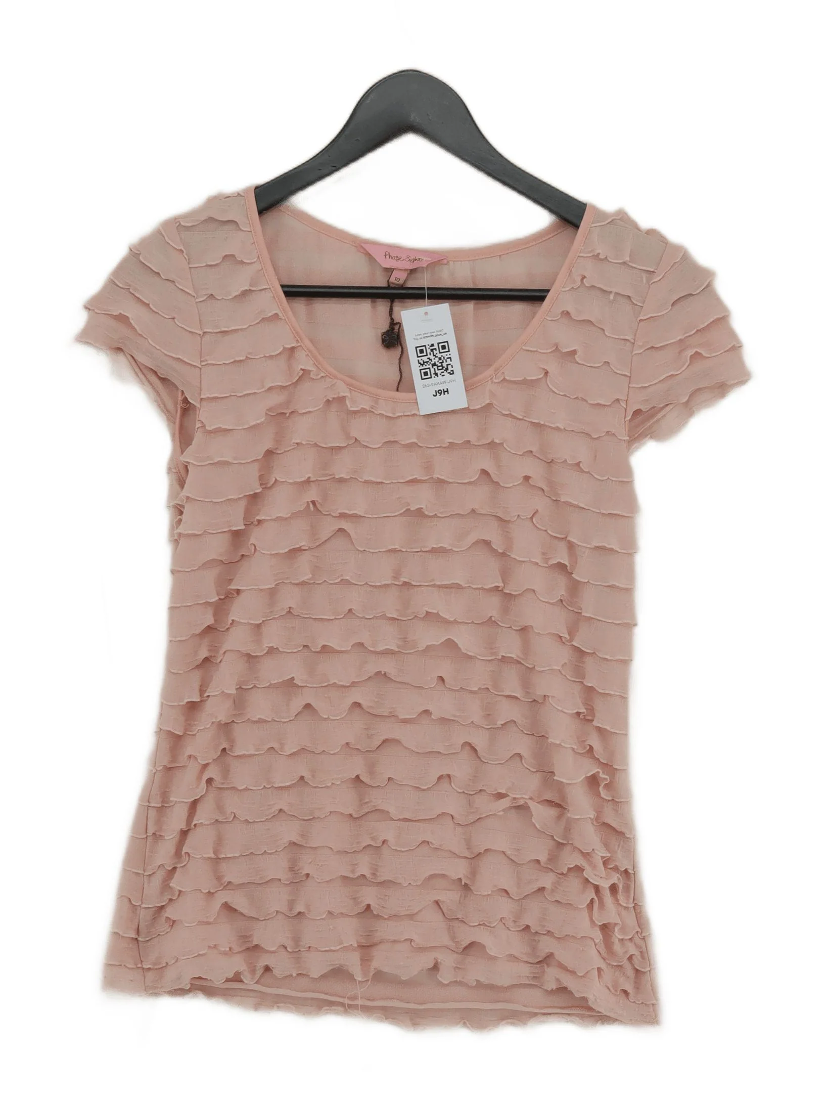 Phase Eight Women's Top UK 10 Pink Polyester with Elastane Basic
