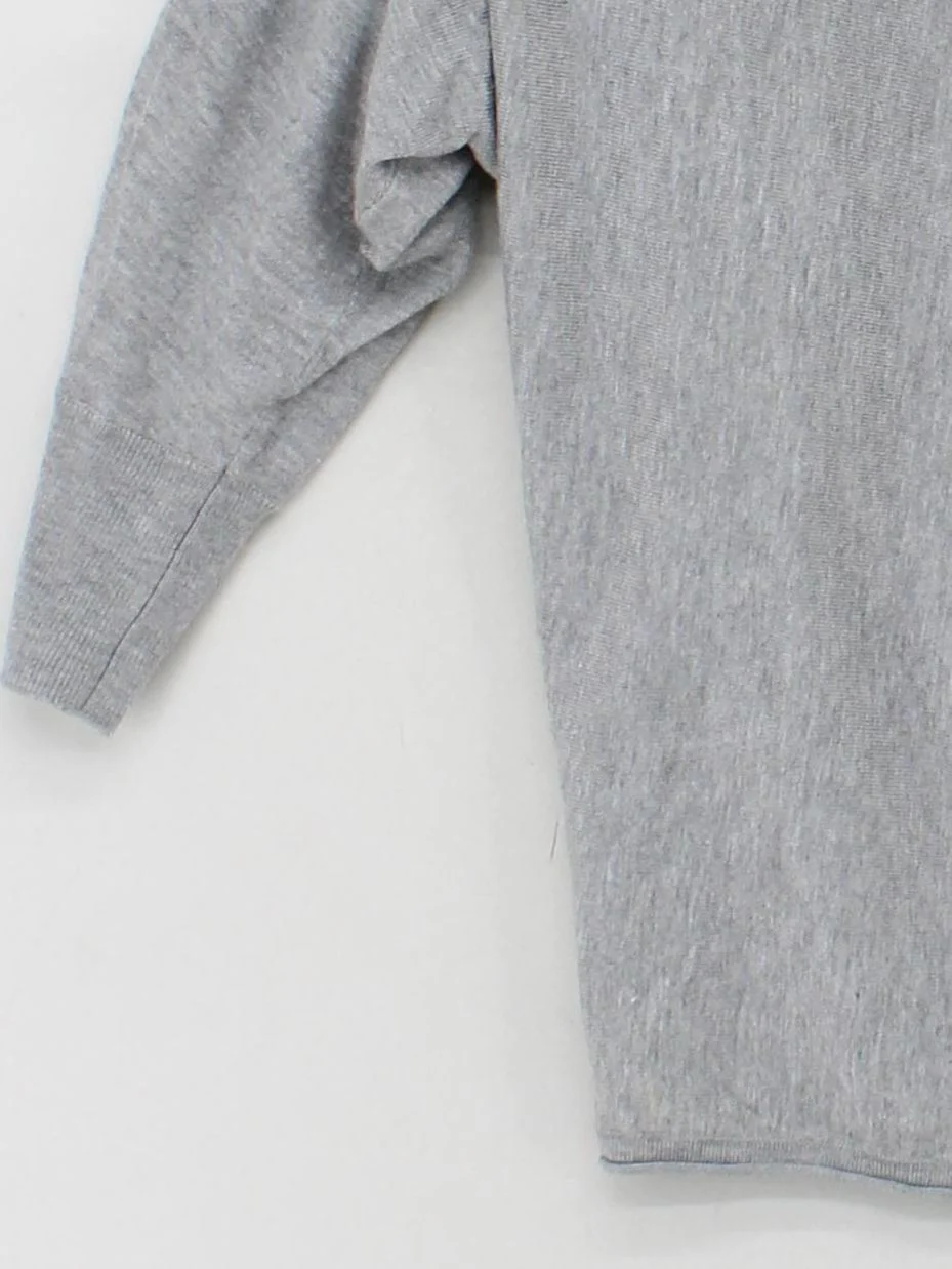 Phase Eight Women's Top UK 12 Grey Viscose with Nylon 3/4 Sleeve V-Neck Basic - Image 4