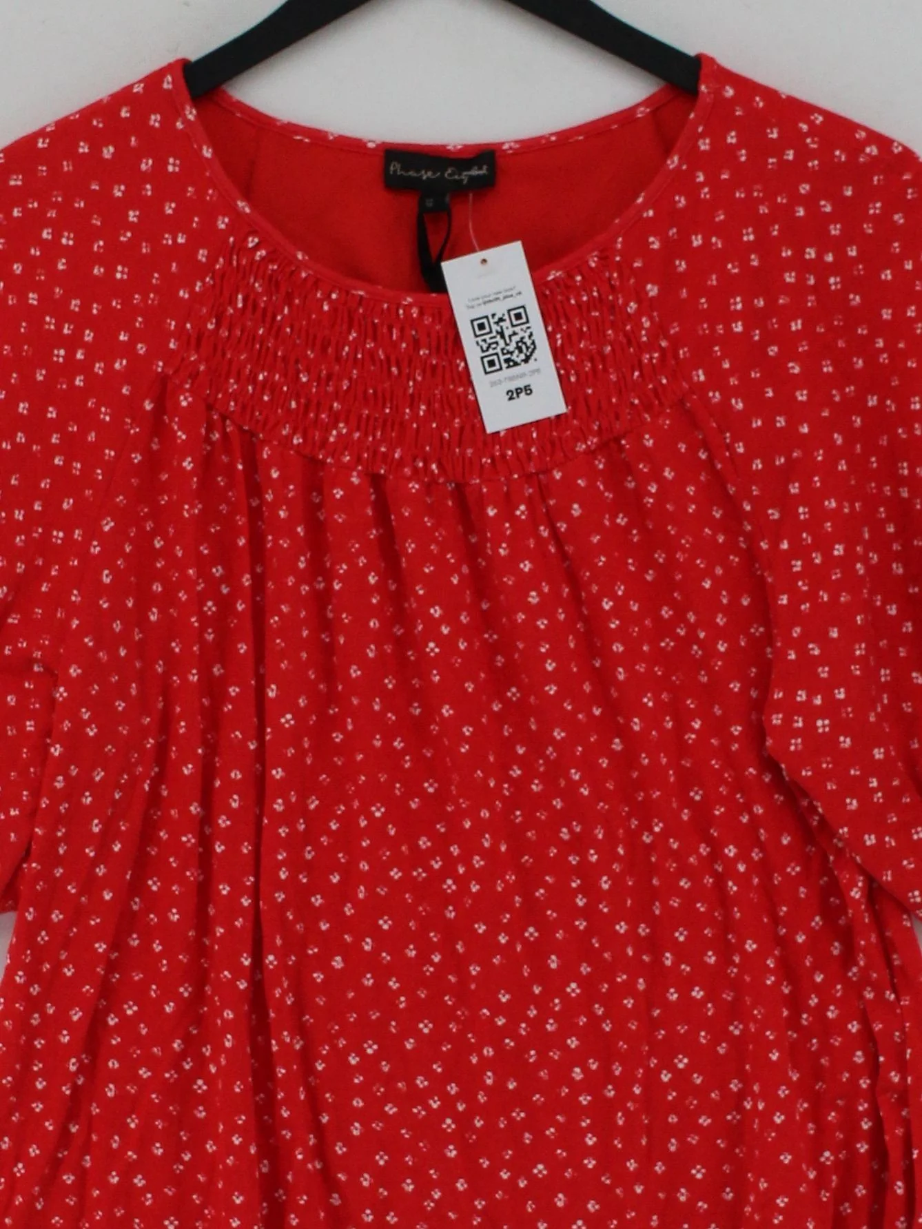 Phase Eight Women's Top UK 12 Red Viscose with Elastane, Polyester Basic - Image 3