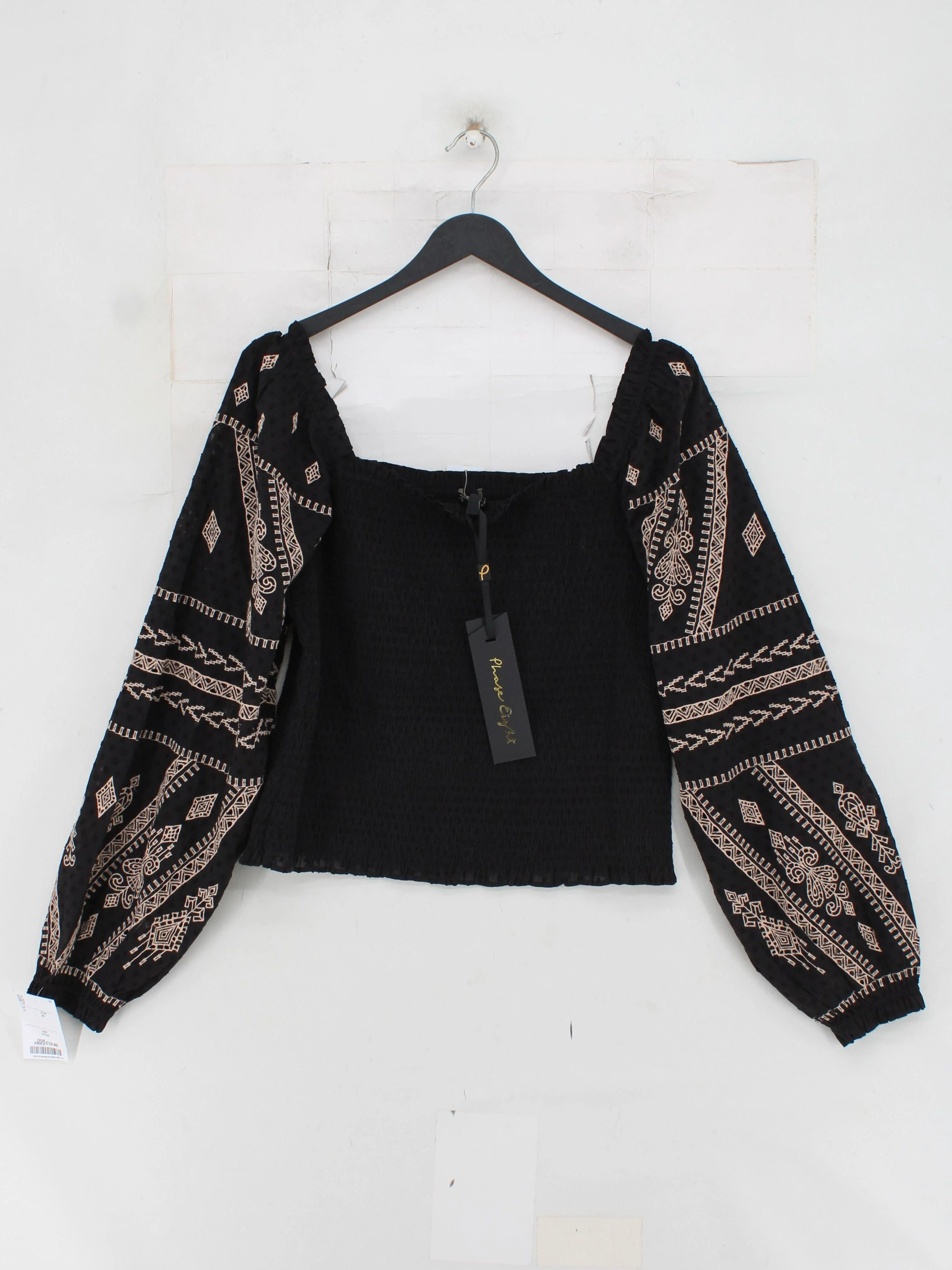 Phase Eight Women's Top UK 14 Black Cotton with Polyester Cropped New with tags - Image 2