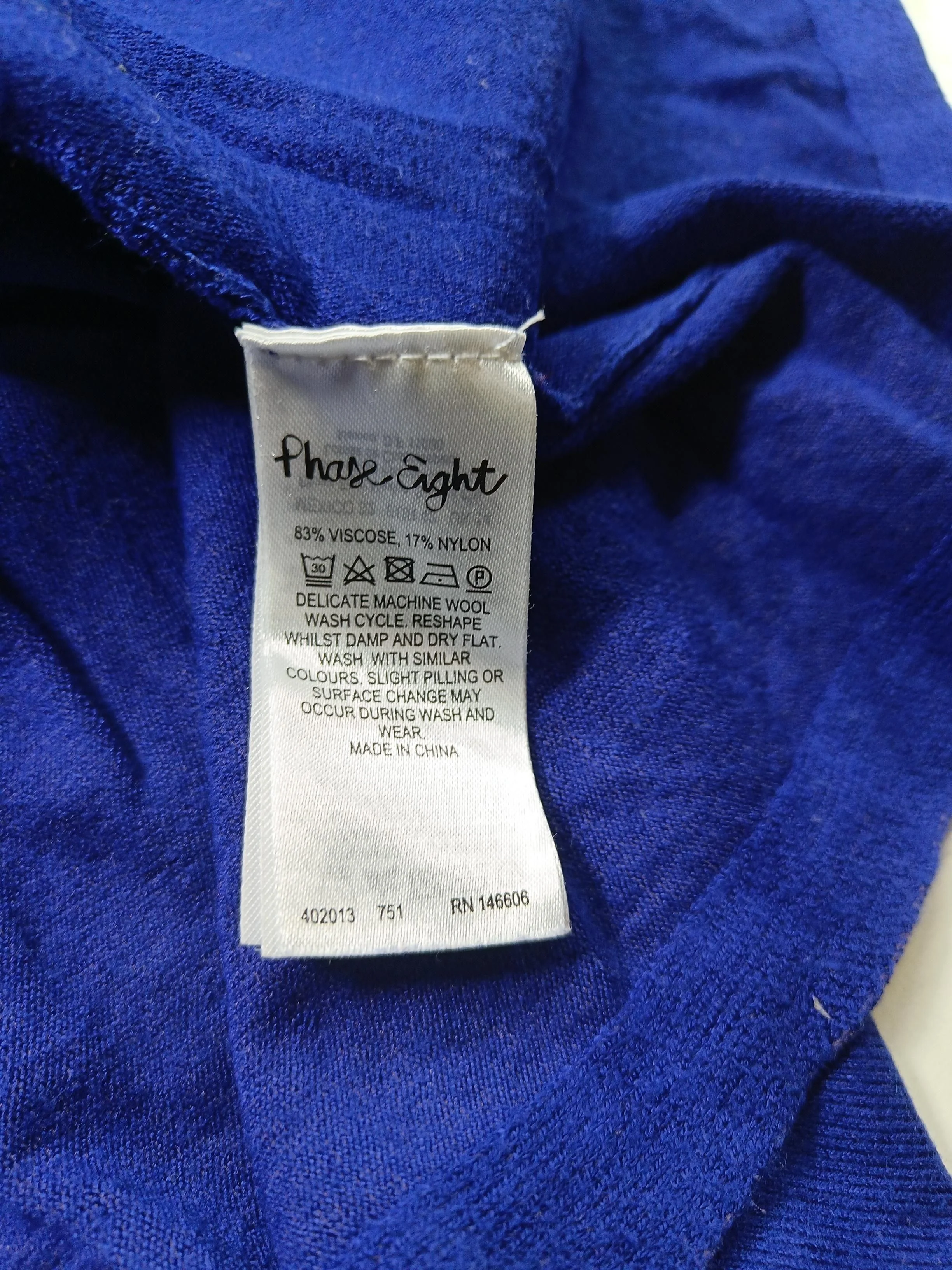 Phase Eight Women's Top UK 14 Blue Viscose with Nylon Basic - Image 7