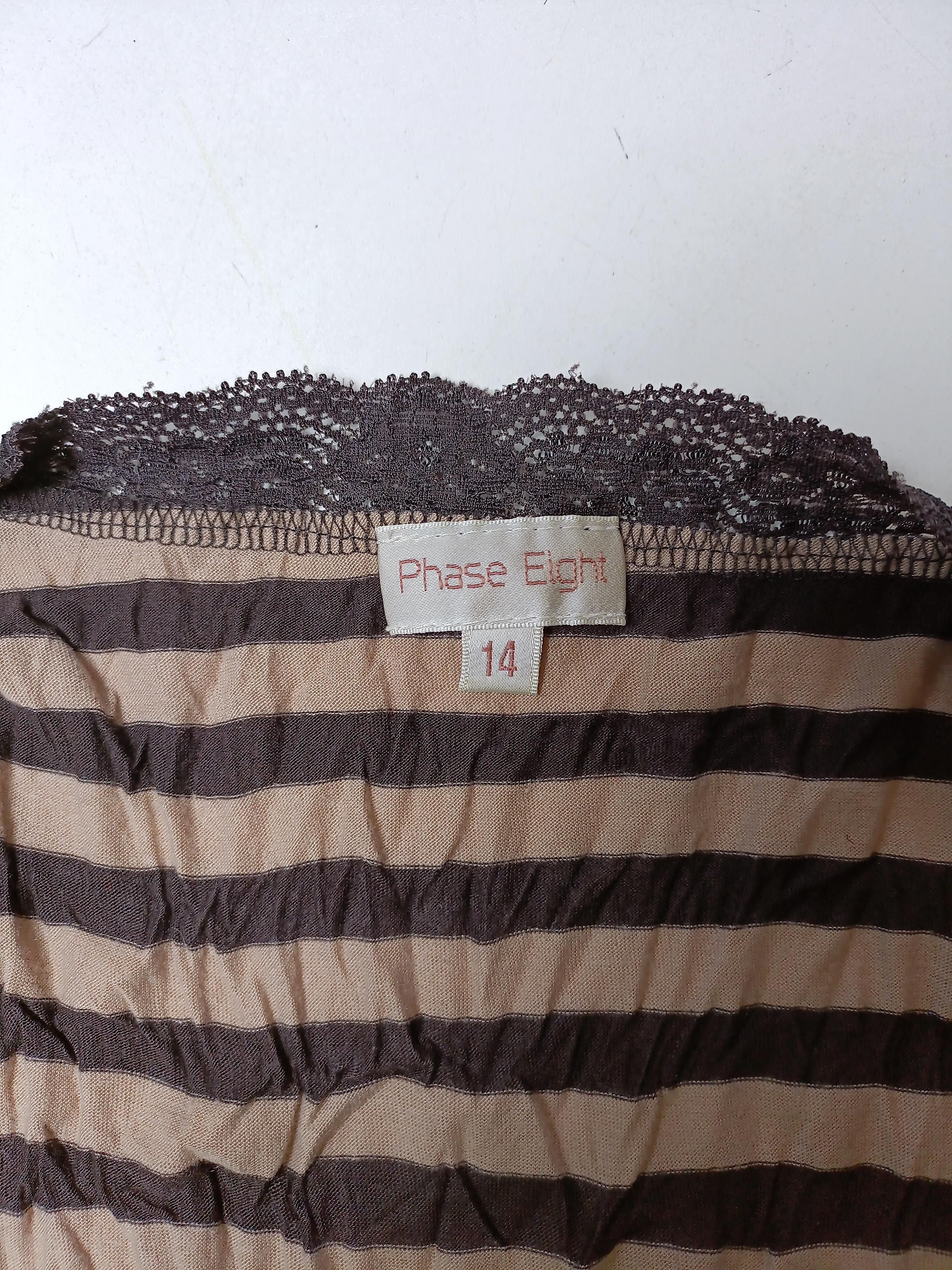 Phase Eight Women's Top UK 14 Brown Polyester with Viscose Basic - Image 5
