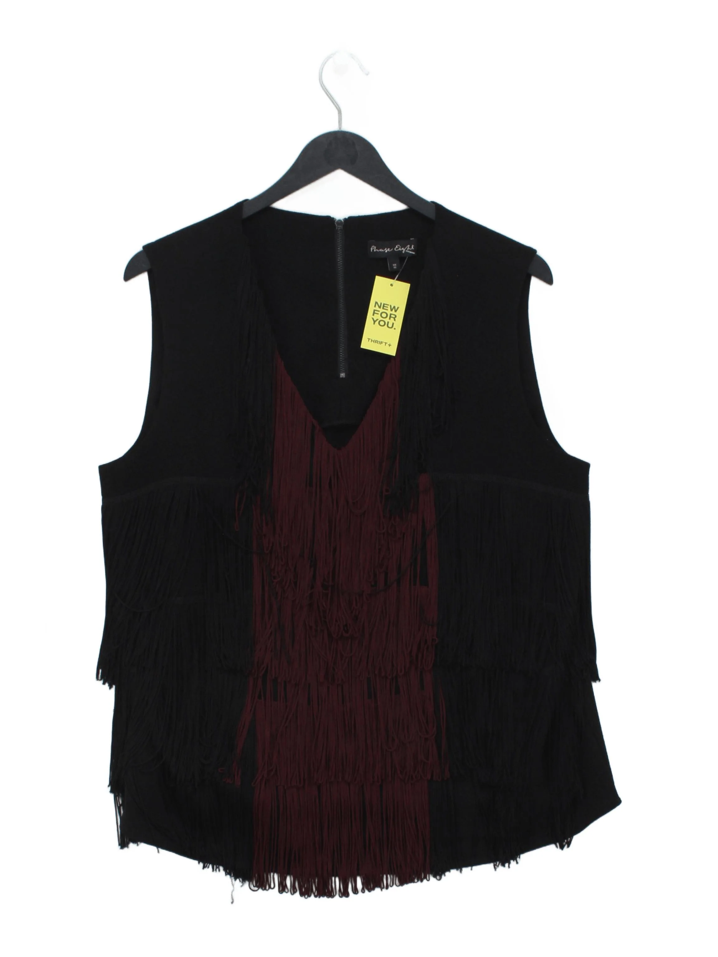 Phase Eight Women's Top UK 16 Black Polyester with Viscose Basic