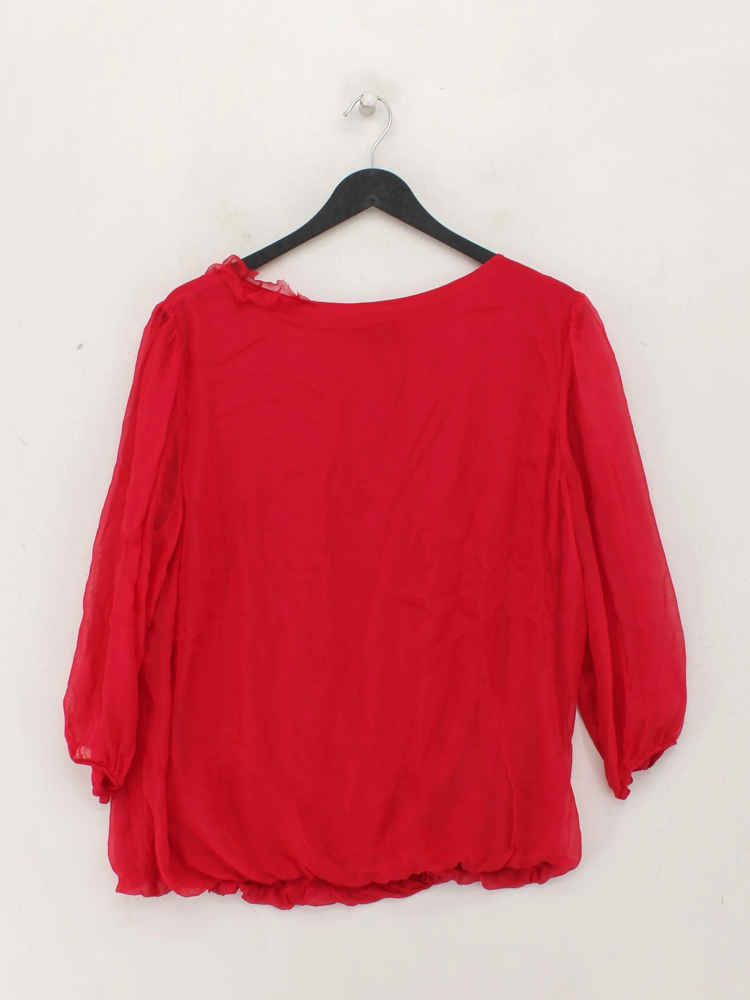 Phase Eight Women's Top UK 16 Red Silk with Viscose, Elastane Basic - Image 2