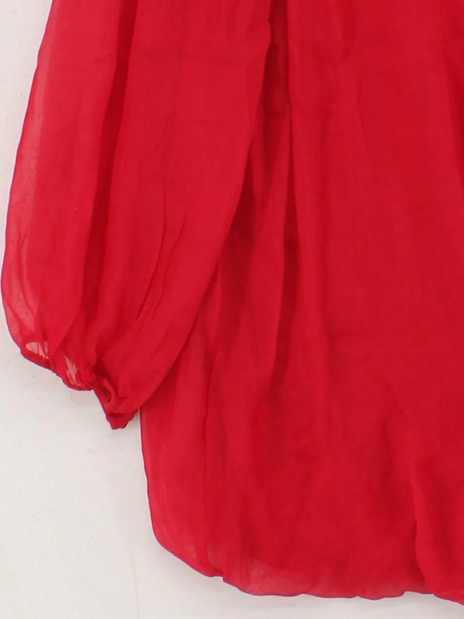 Phase Eight Women's Top UK 16 Red Silk with Viscose, Elastane Basic - Image 4