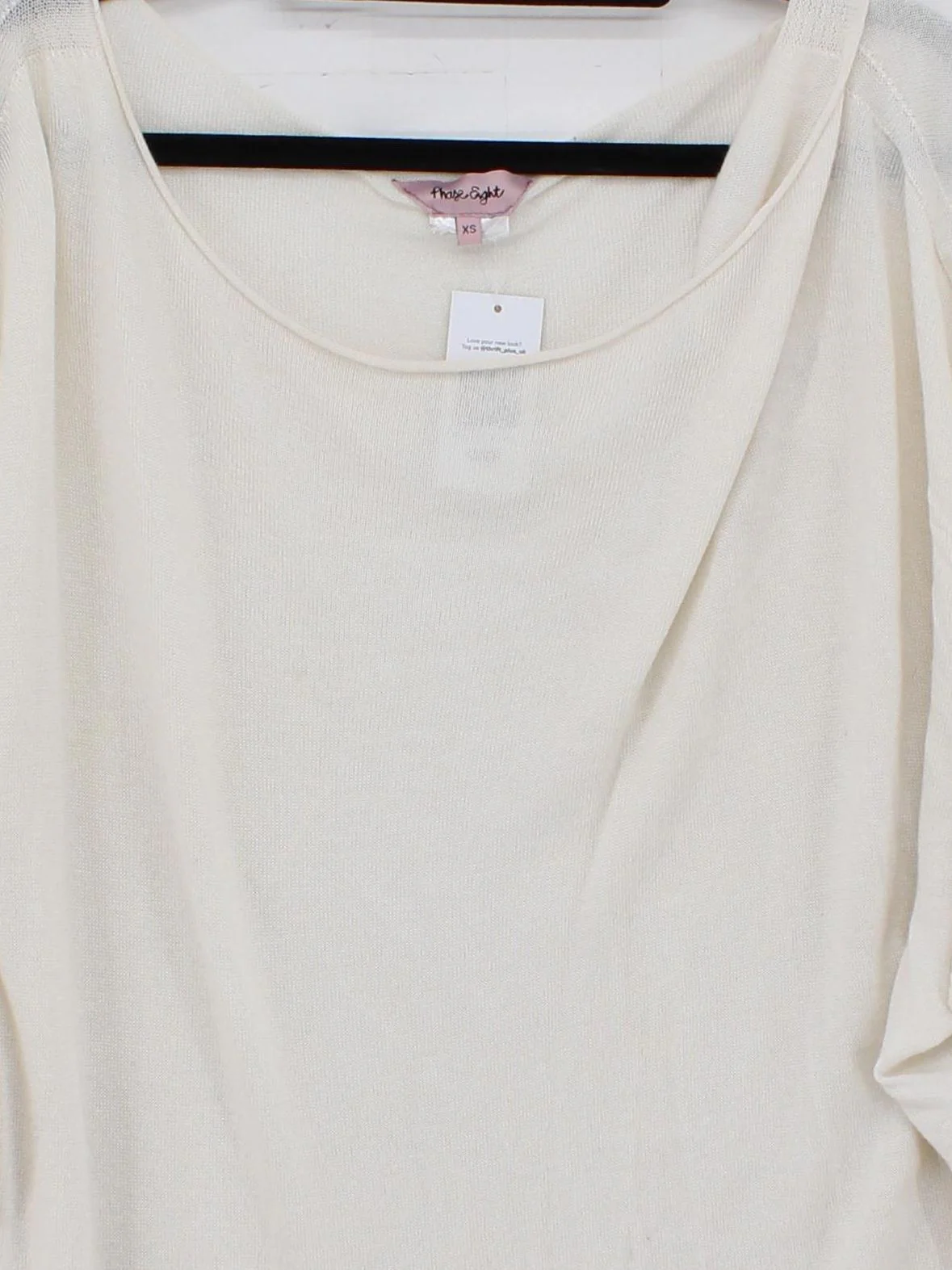 Phase Eight Women's Top XS Cream 100% Other Short Sleeve Round Neck Basic - Image 3