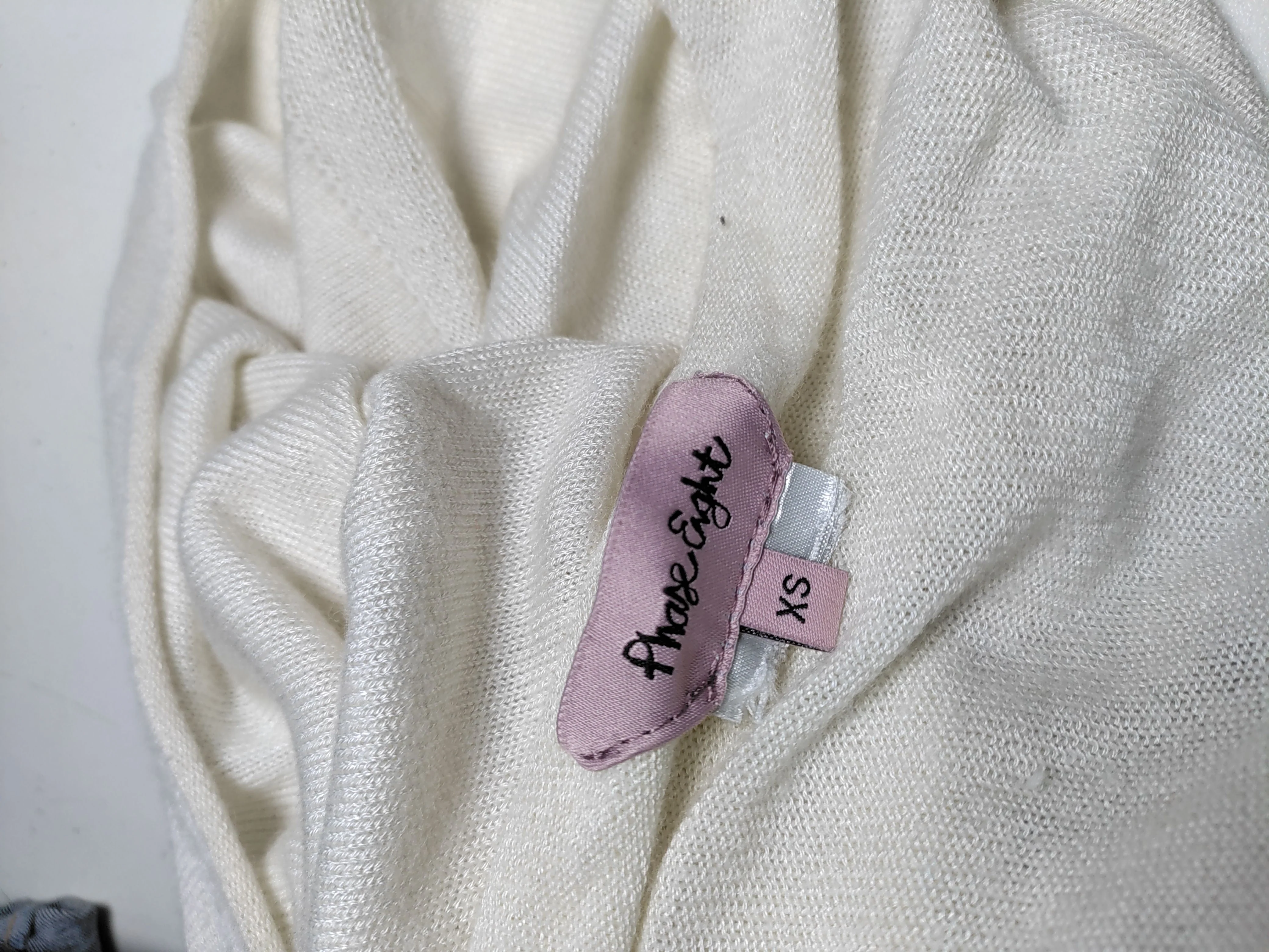 Phase Eight Women's Top XS Cream 100% Other Short Sleeve Round Neck Basic - Image 5